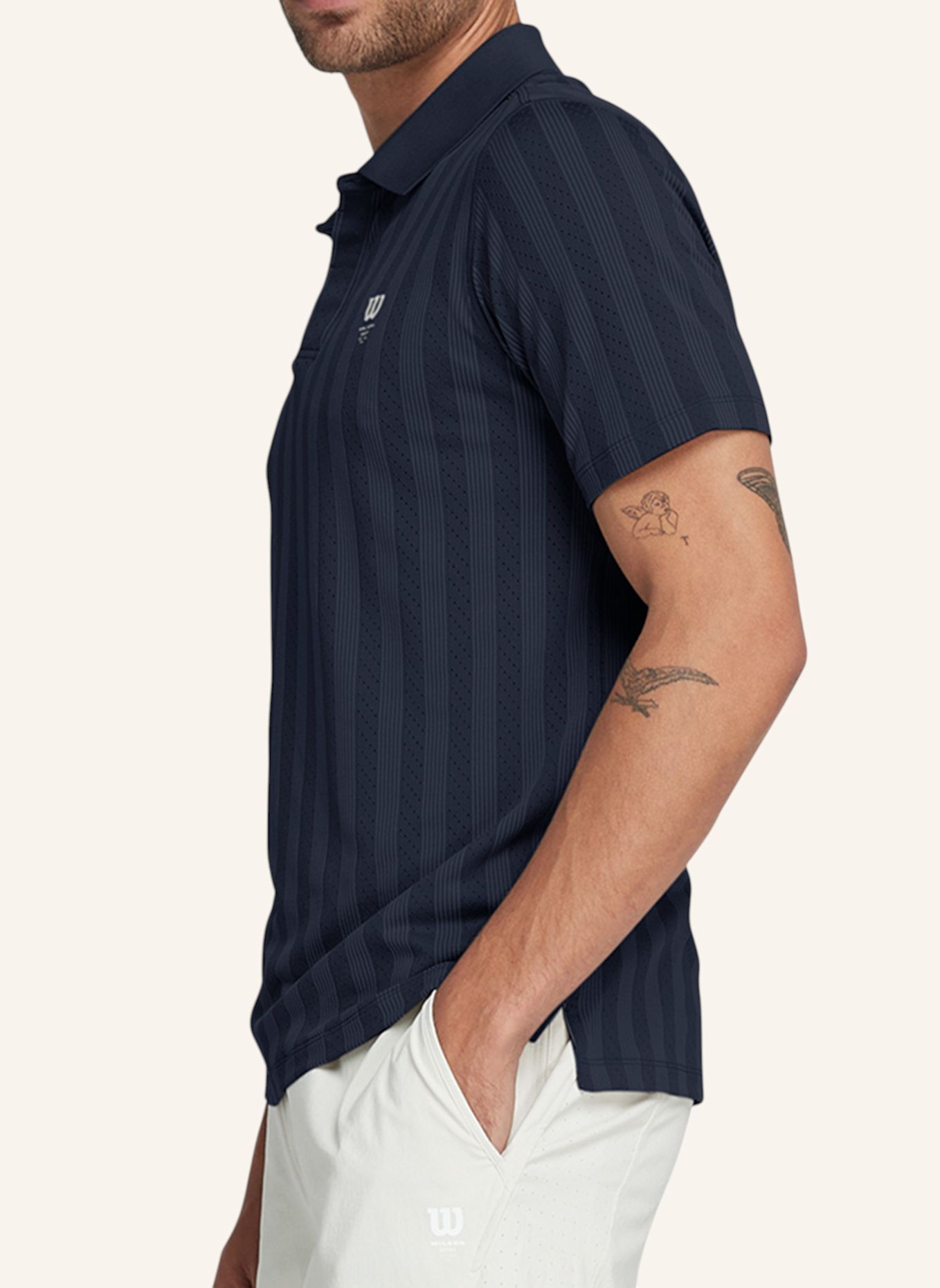 Wilson Shirt M GAME POINT SEAMLESS POLO: BLAU