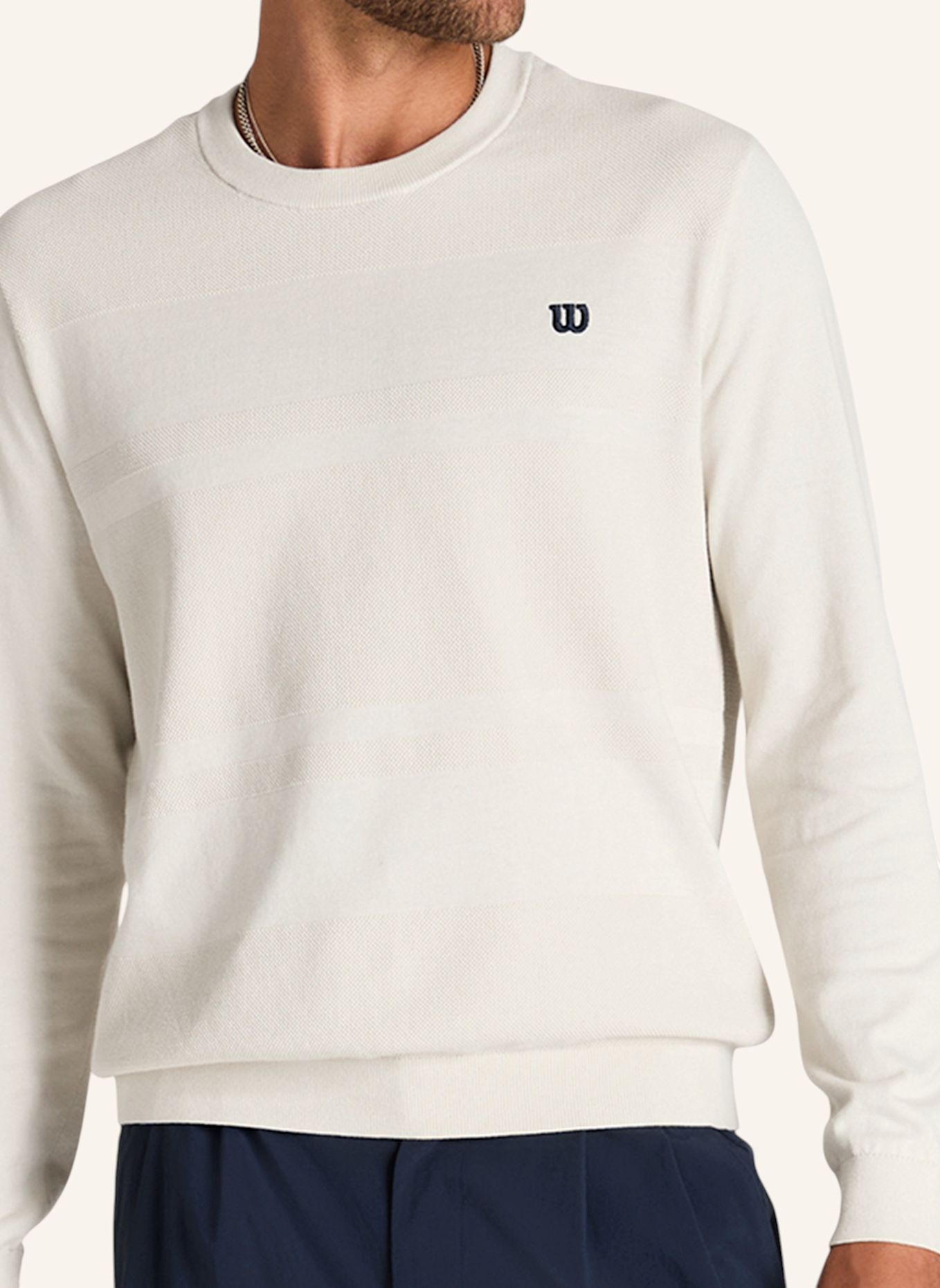 Wilson Sweatshirtpullover M LAFAYETTE PIQUE KNIT CREW: GRAU