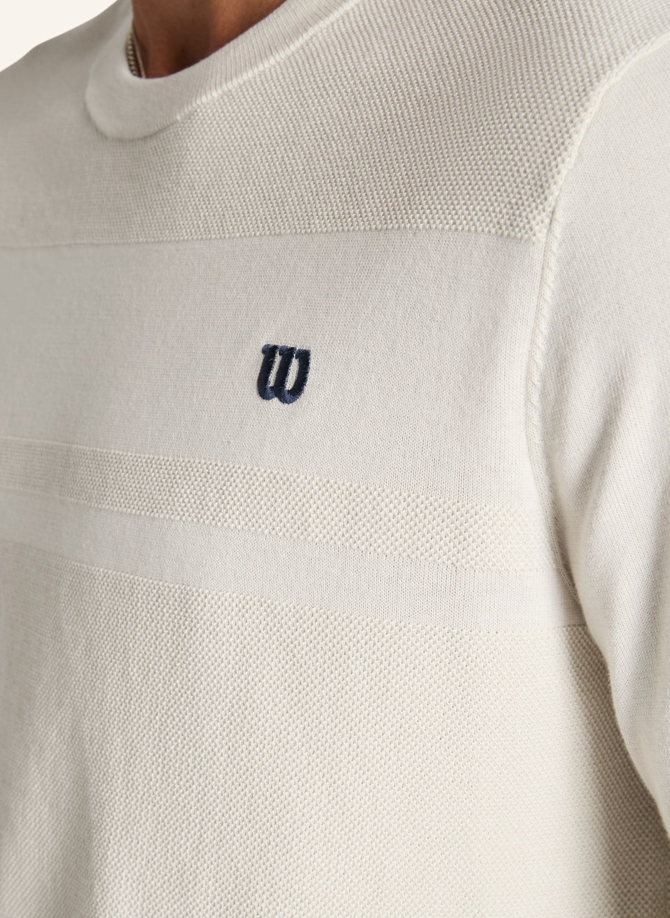 Wilson Sweatshirtpullover M LAFAYETTE PIQUE KNIT CREW: GRAU