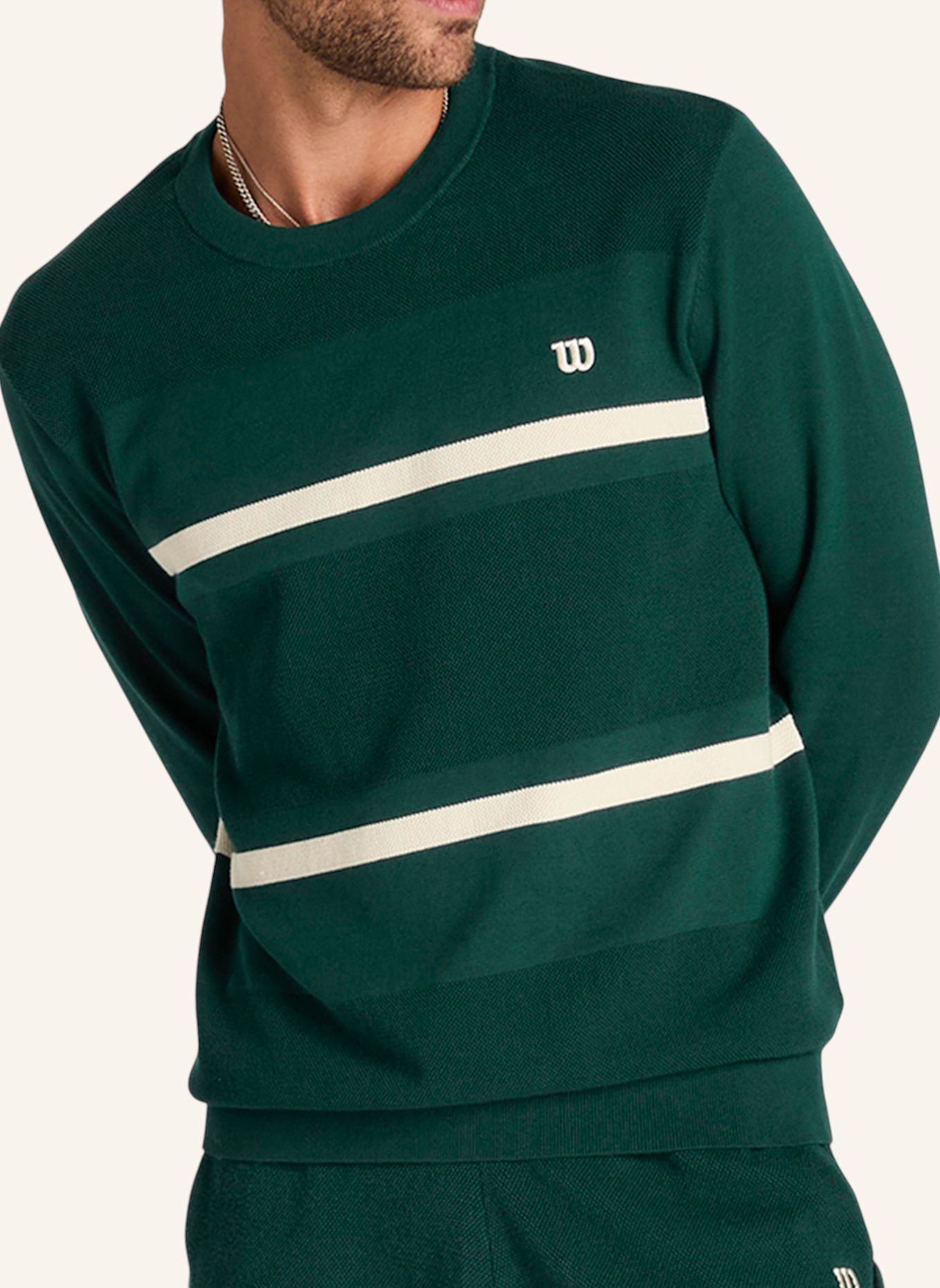 Wilson Sweatshirtpullover M LAFAYETTE PIQUE KNIT CREW: GRÜN