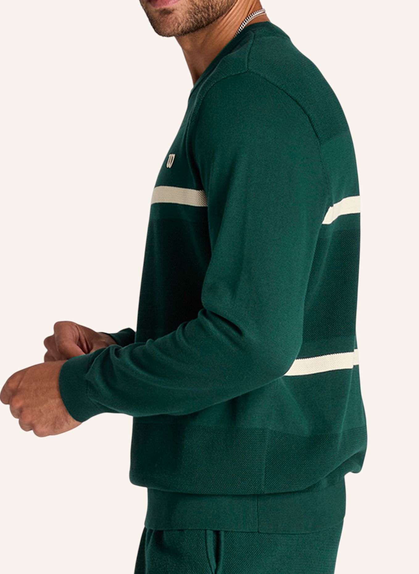 Wilson Sweatshirtpullover M LAFAYETTE PIQUE KNIT CREW: GRÜN