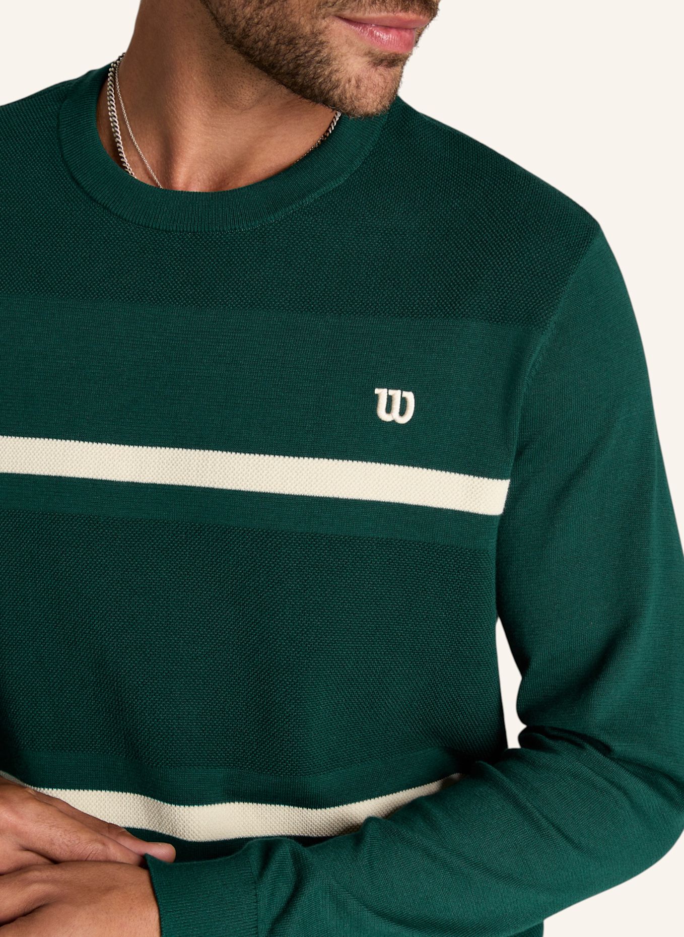 Wilson Sweatshirtpullover M LAFAYETTE PIQUE KNIT CREW: GRÜN