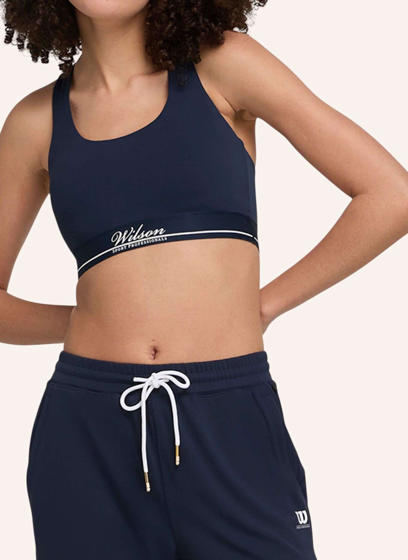 Wilson Top W DOUBLES RACERBACK BRA: BLAU