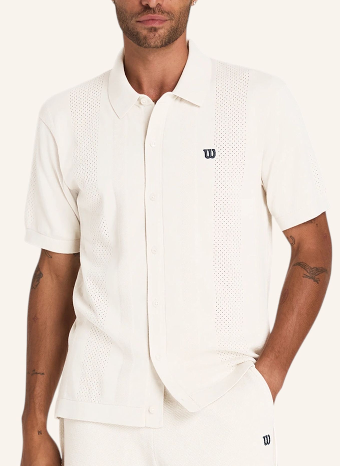 Wilson Poloshirt M LAFAYETTE PIQUE BUTTON UP POLO: GRAU