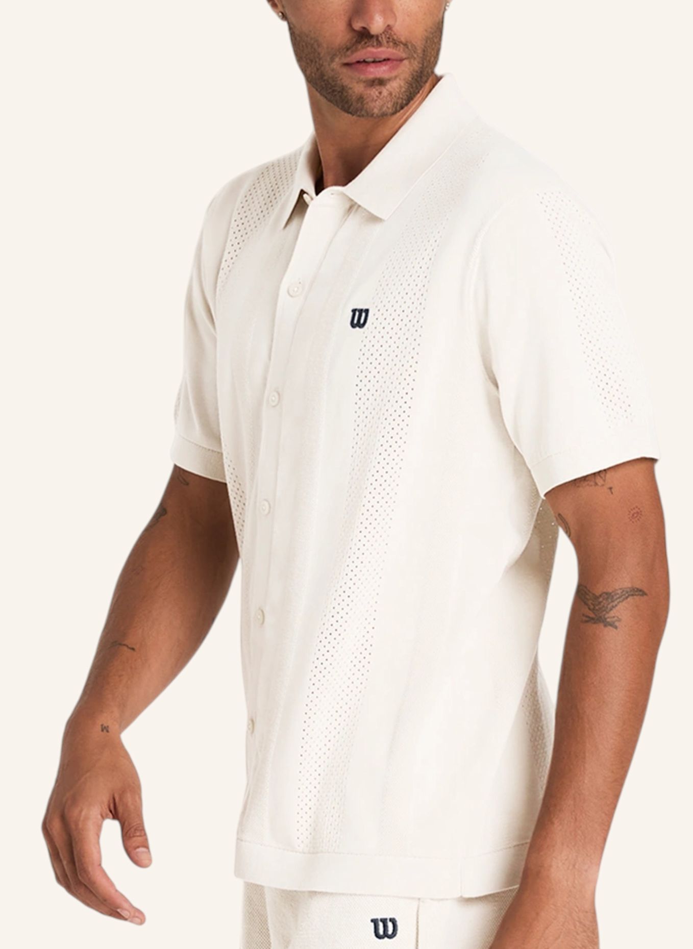 Wilson Poloshirt M LAFAYETTE PIQUE BUTTON UP POLO: GRAU
