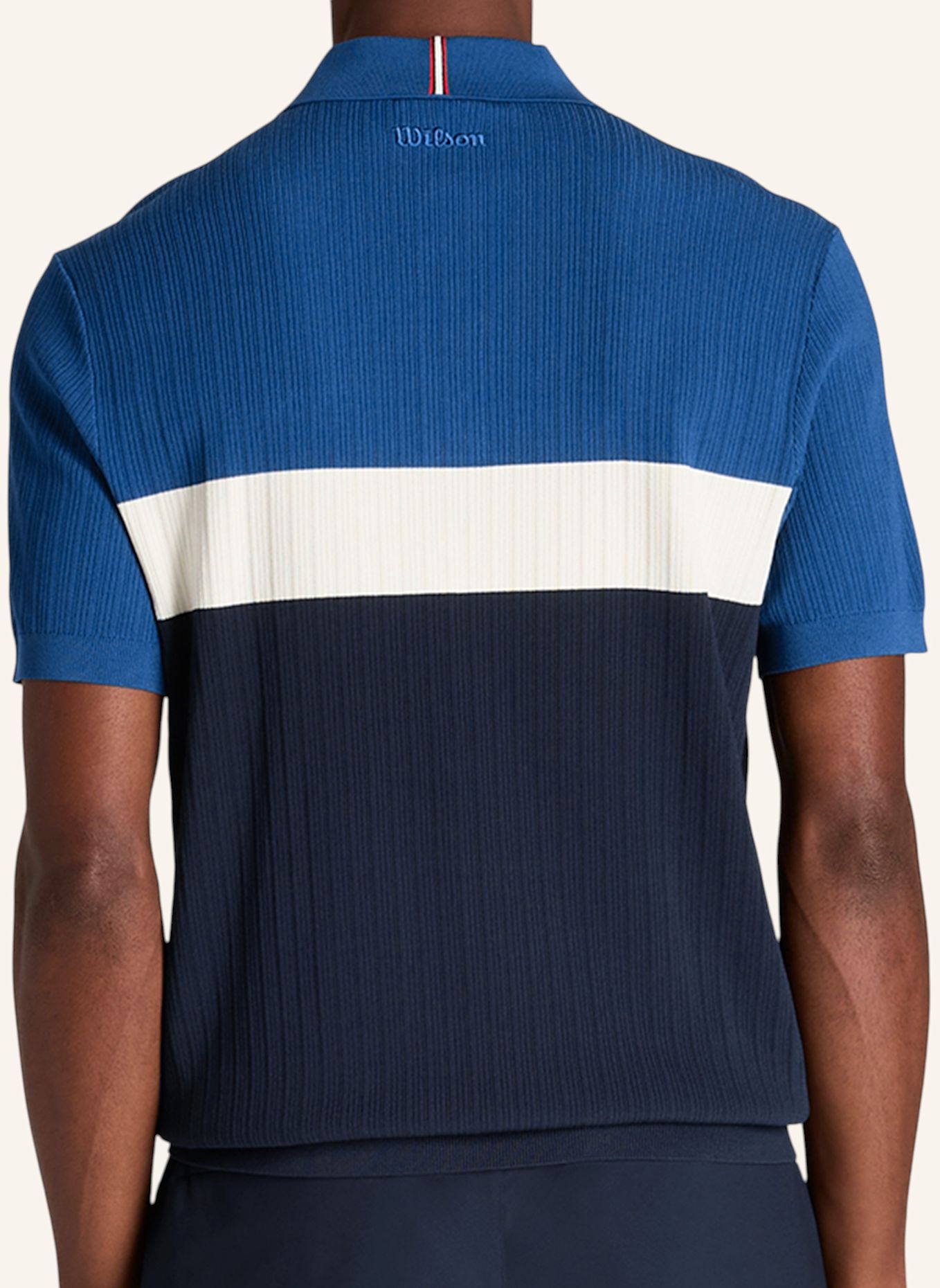 Wilson Top M BILTMORE COLORBLOCK KNIT POLO: BLAU