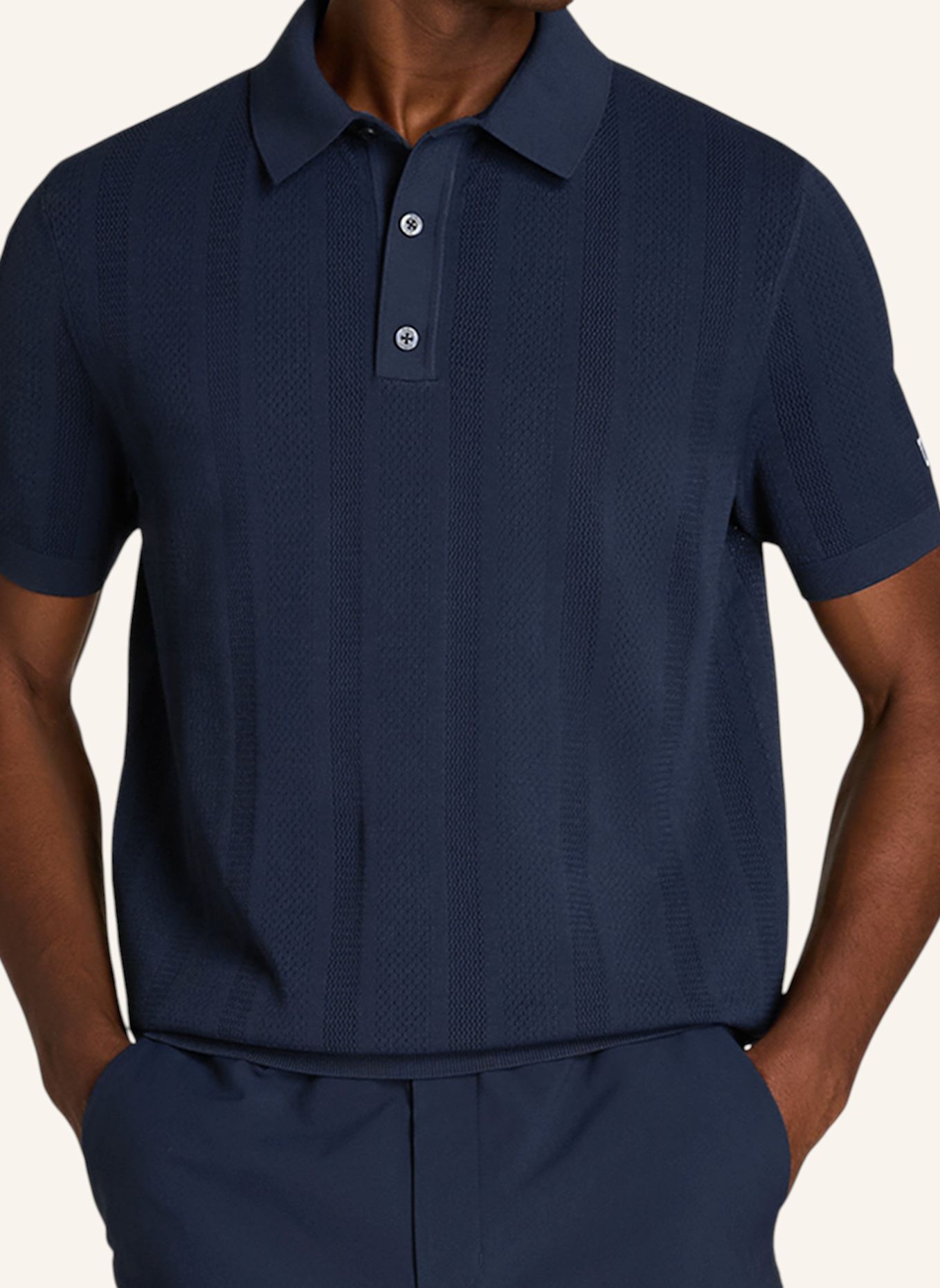 Wilson Poloshirt M BILTMORE POINTELLE KNIT POLO: BLAU