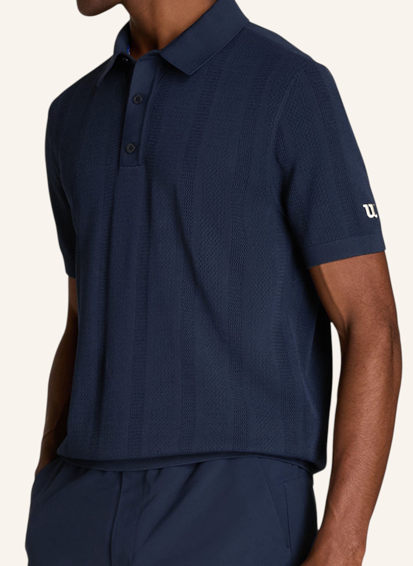 Wilson Poloshirt M BILTMORE POINTELLE KNIT POLO: BLAU