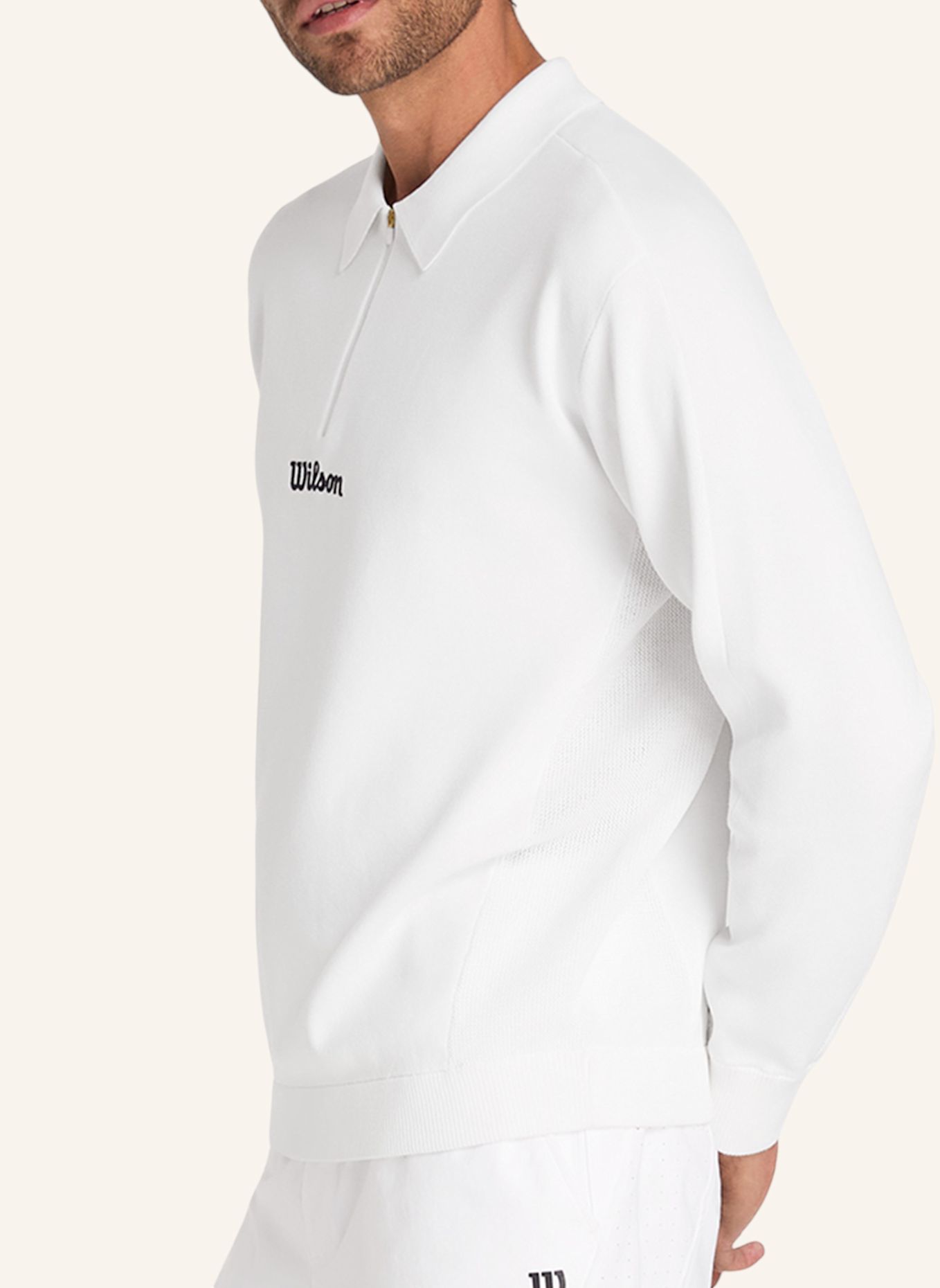 Wilson Langarmshirt M TECHNICAL FLAT KNIT POPOVER: WEISS