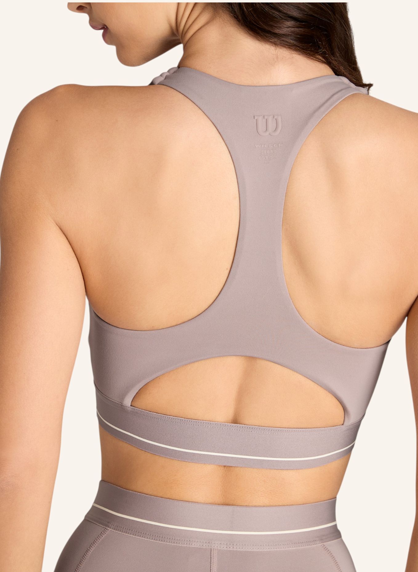 Wilson Top W DOUBLES RACERBACK BRA: DUNKELBRAUN