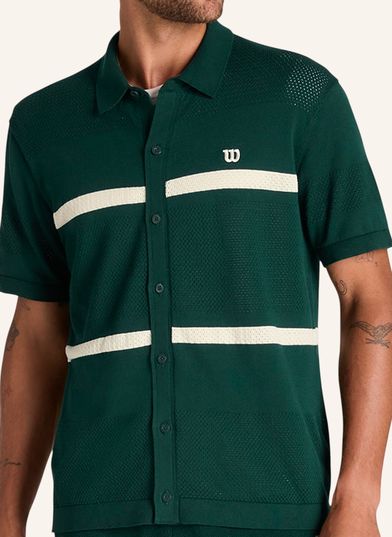 Wilson Poloshirt M LAFAYETTE BUTTON UP POLO: GRÜN