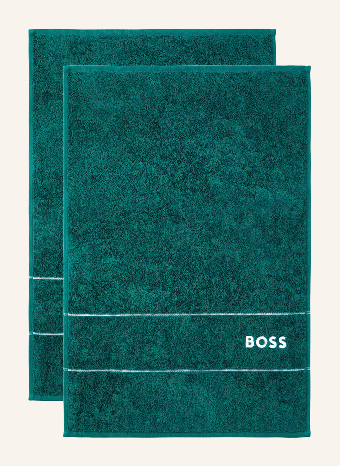 BOSS Gästehandtuch - Set PLAIN (2TLG), Farbe: DUNKELGRÜN (Bild 1)