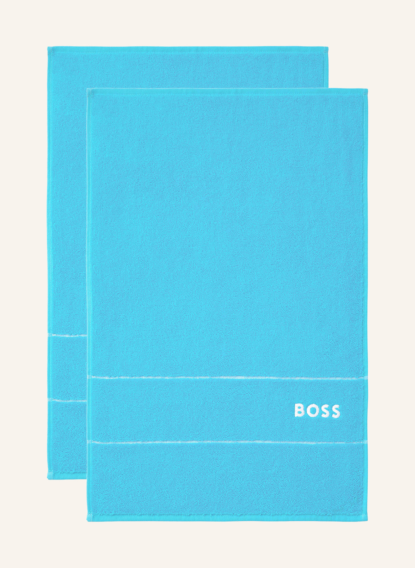 BOSS Gästehandtuch - Set PLAIN (2TLG), Farbe: TÜRKIS (Bild 1)