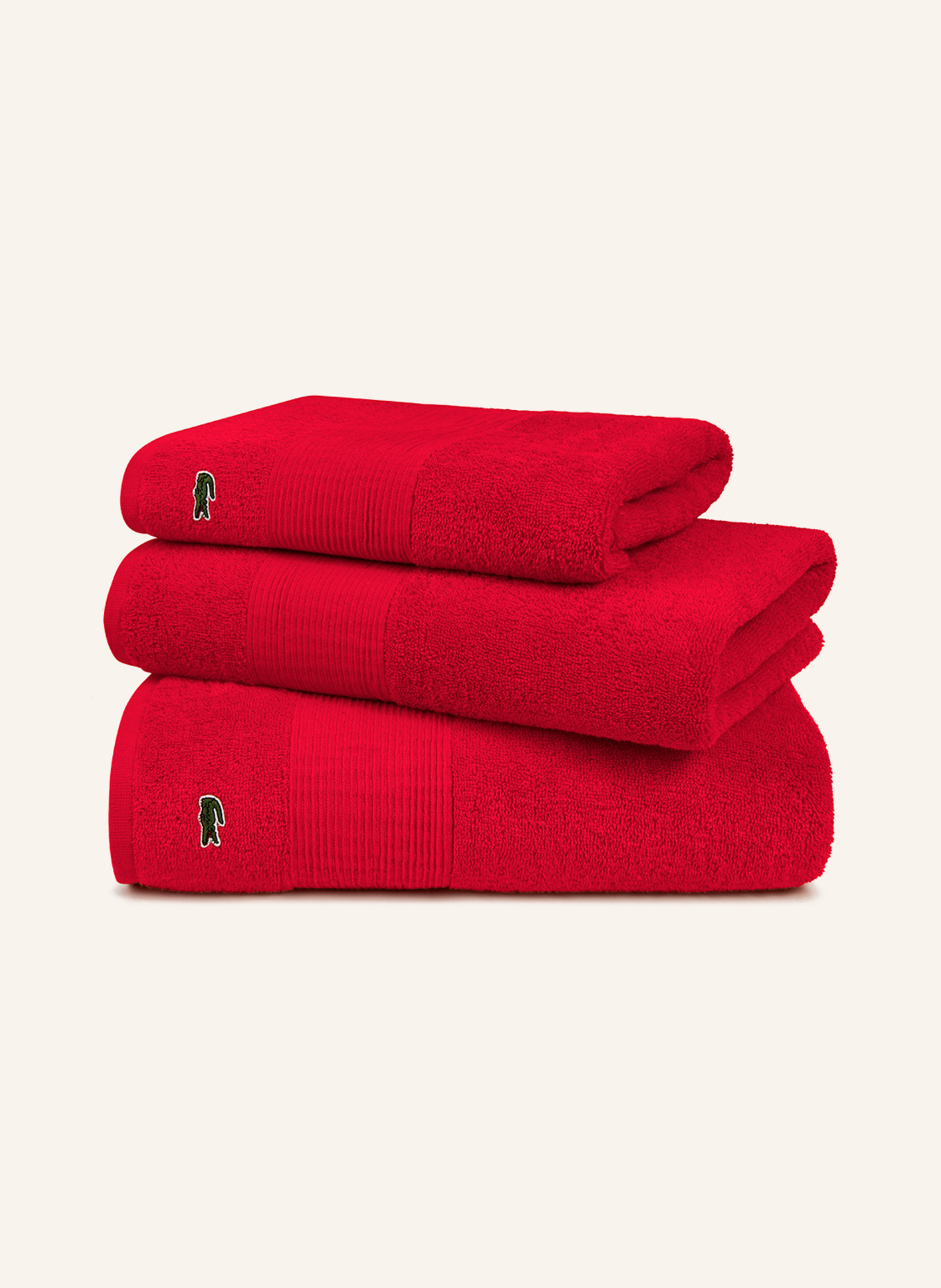 LACOSTE Handtuch L LE CROCO (2TLG), Farbe: ROT (Bild 1)