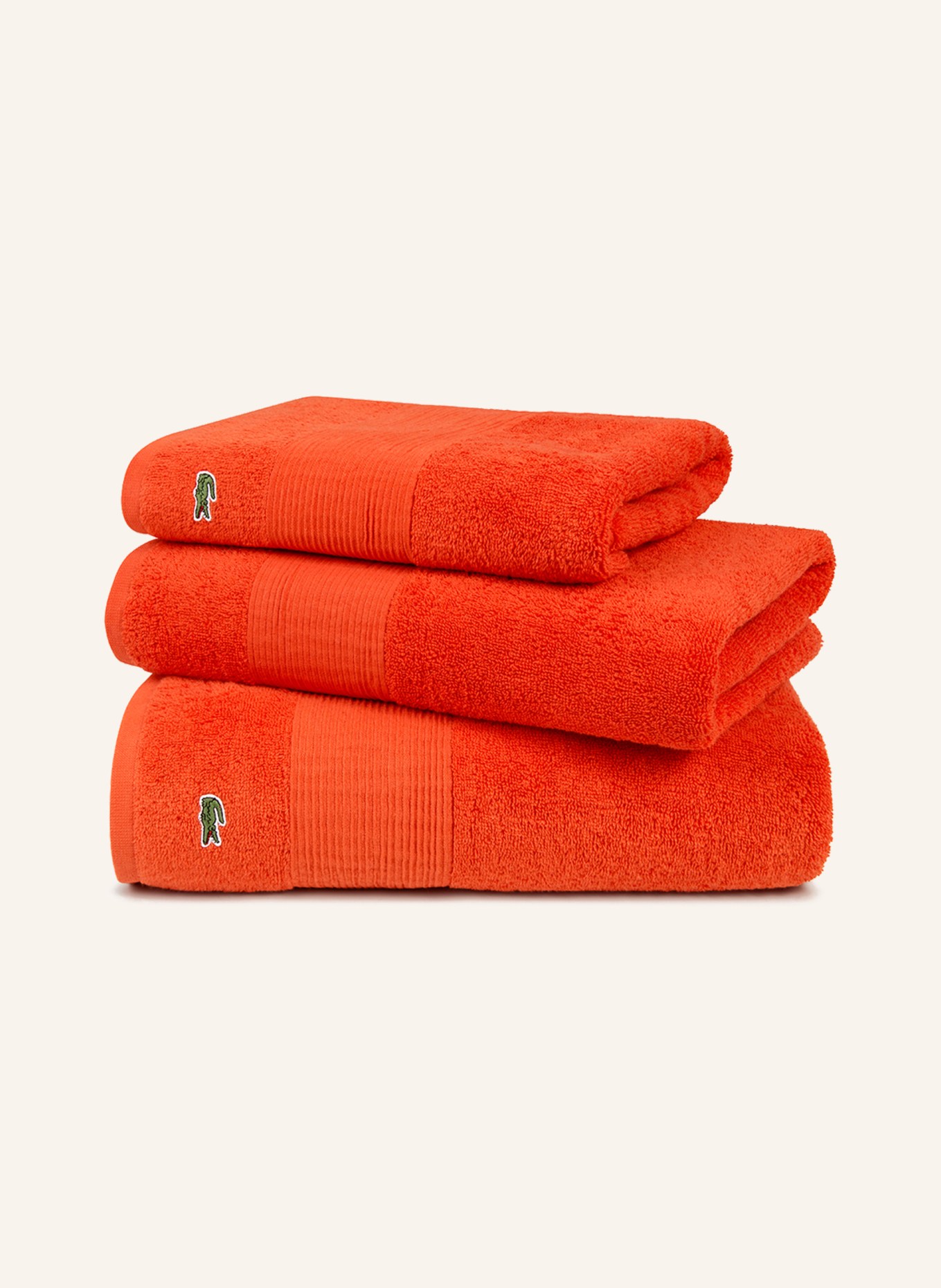 LACOSTE Handtuch L LE CROCO (2TLG), Farbe: ORANGE/ ROT (Bild 1)