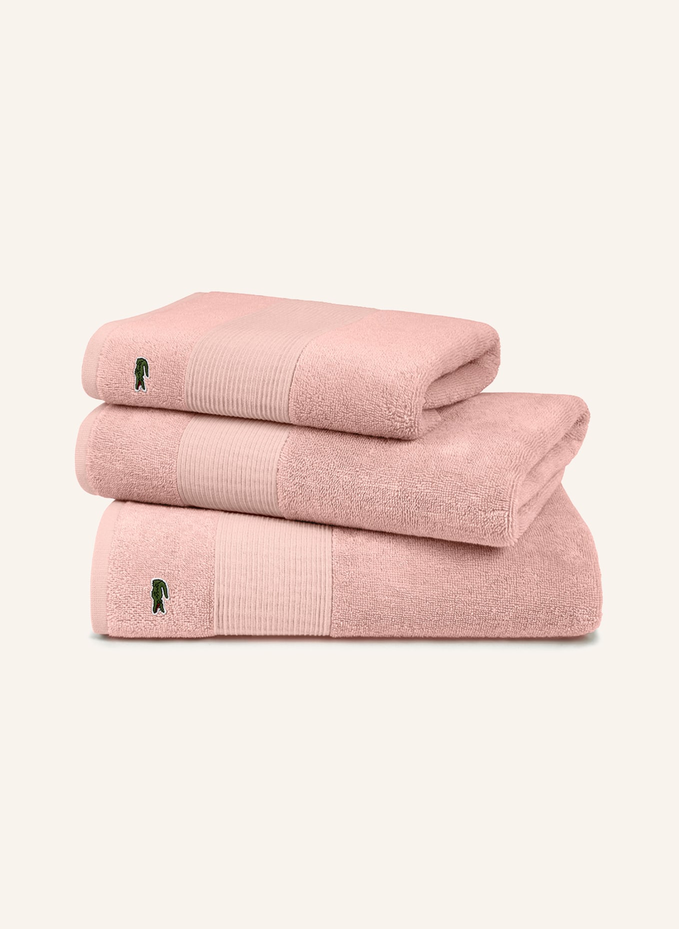 LACOSTE Gästehandtuch L LE CROCO (2TLG), Farbe: ROSA (Bild 3)