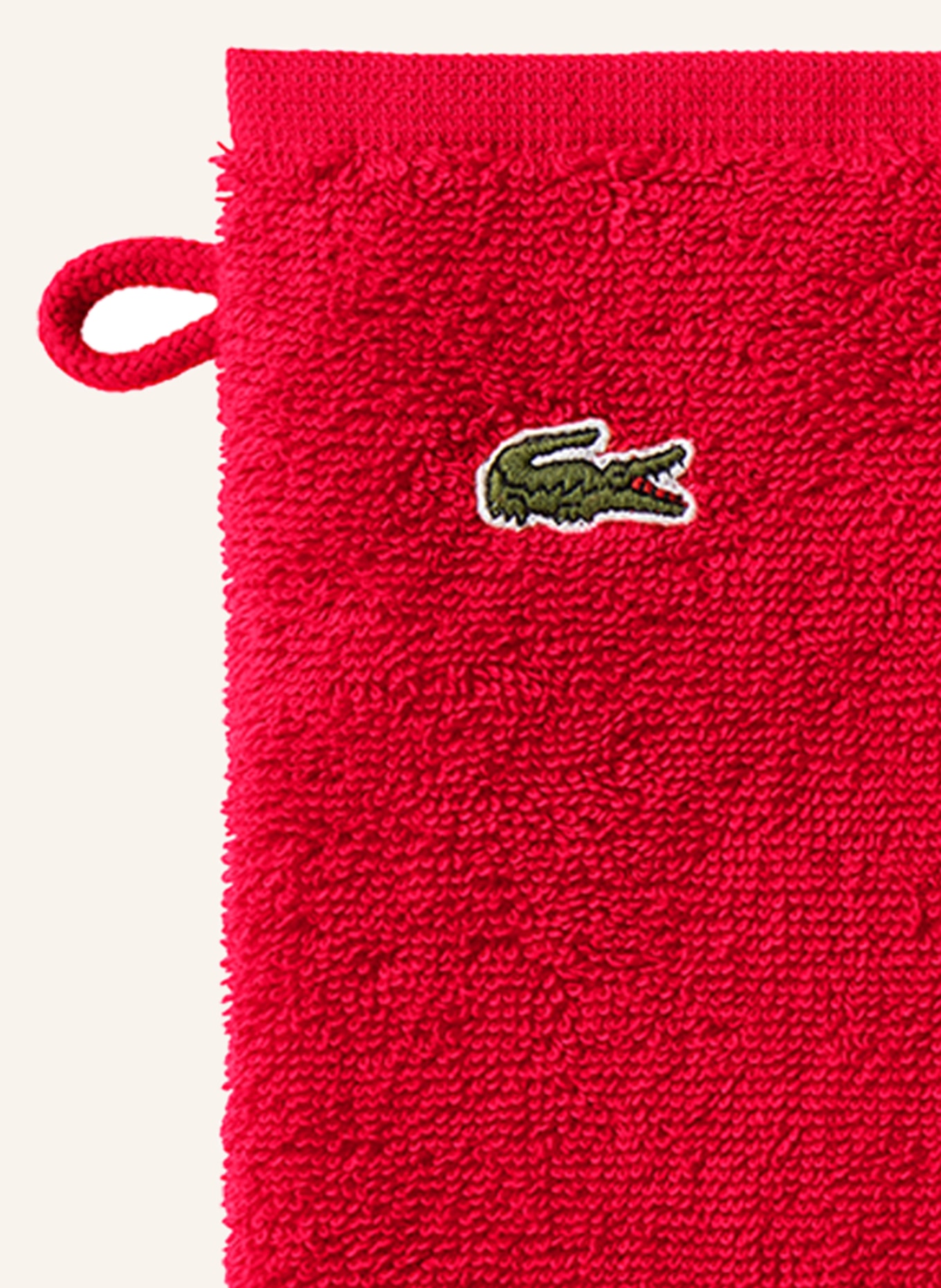 LACOSTE Waschhandschuh L LE CROCO (4TLG), Farbe: ROT (Bild 5)