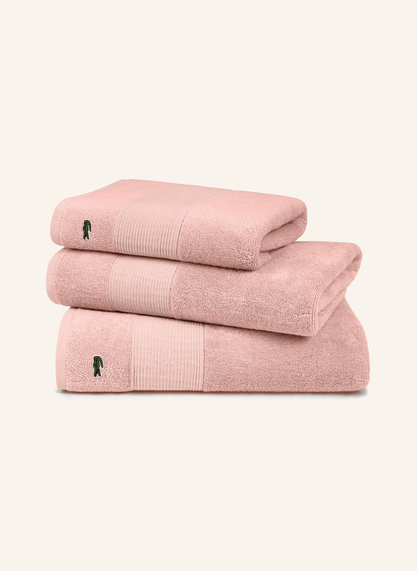 LACOSTE Gästehandtuch L LE CROCO (2TLG), Farbe: ROSA (Bild 5)