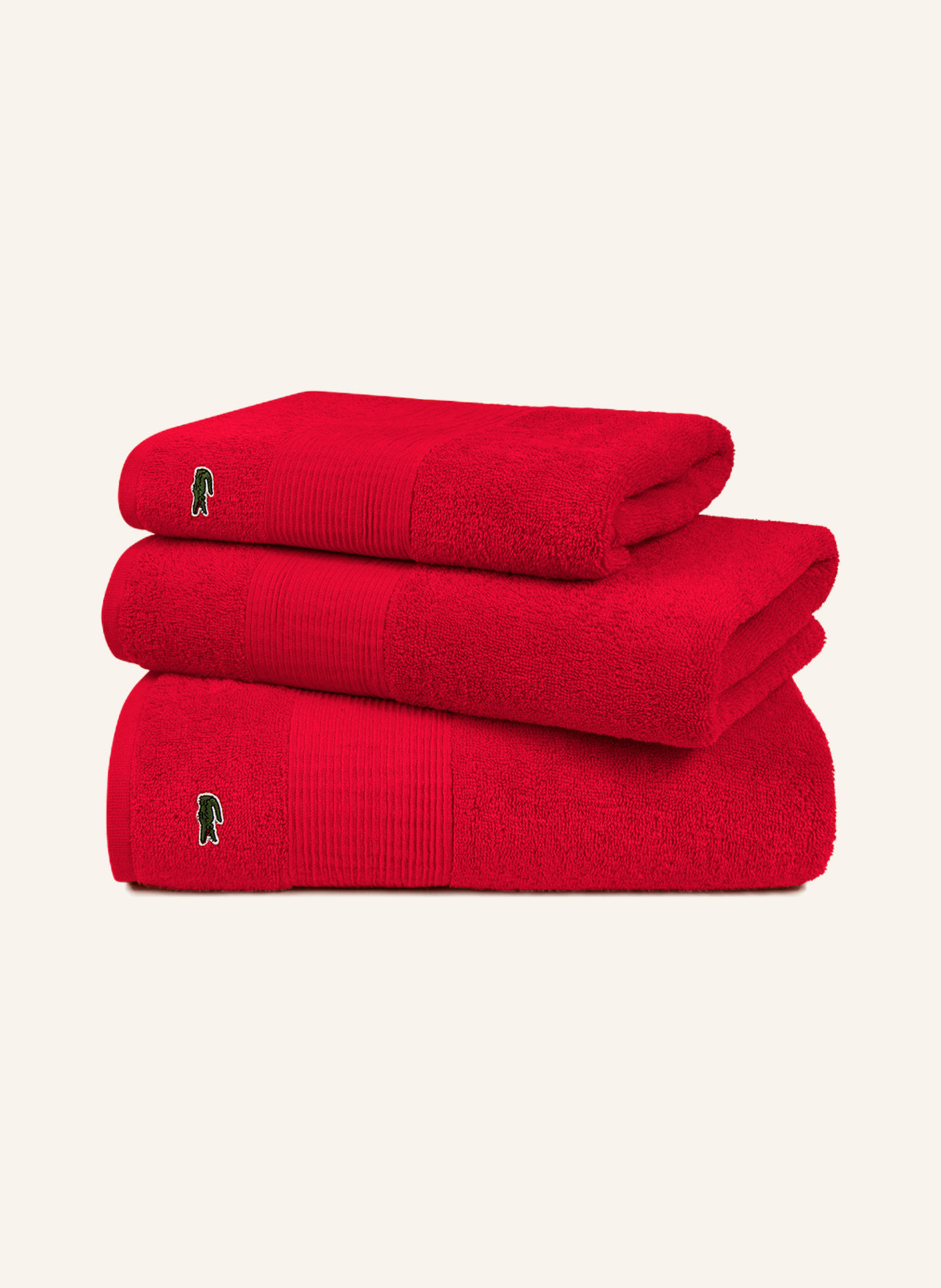 LACOSTE Duschtuch L LE CROCO, Farbe: ROT (Bild 3)