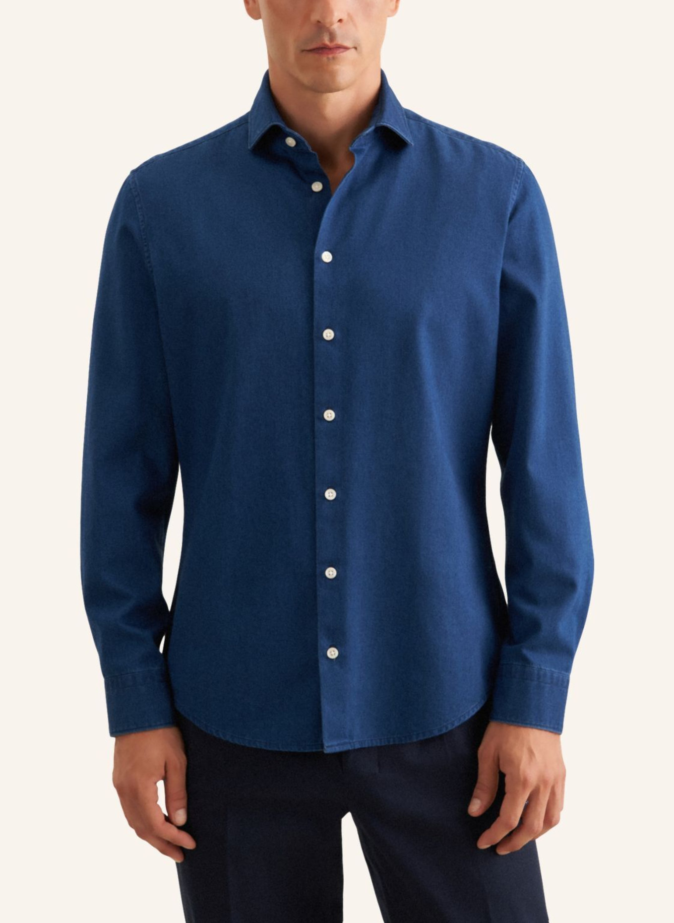 seidensticker Denimhemd, Casual Hemd Slim Fit: DUNKELBLAU