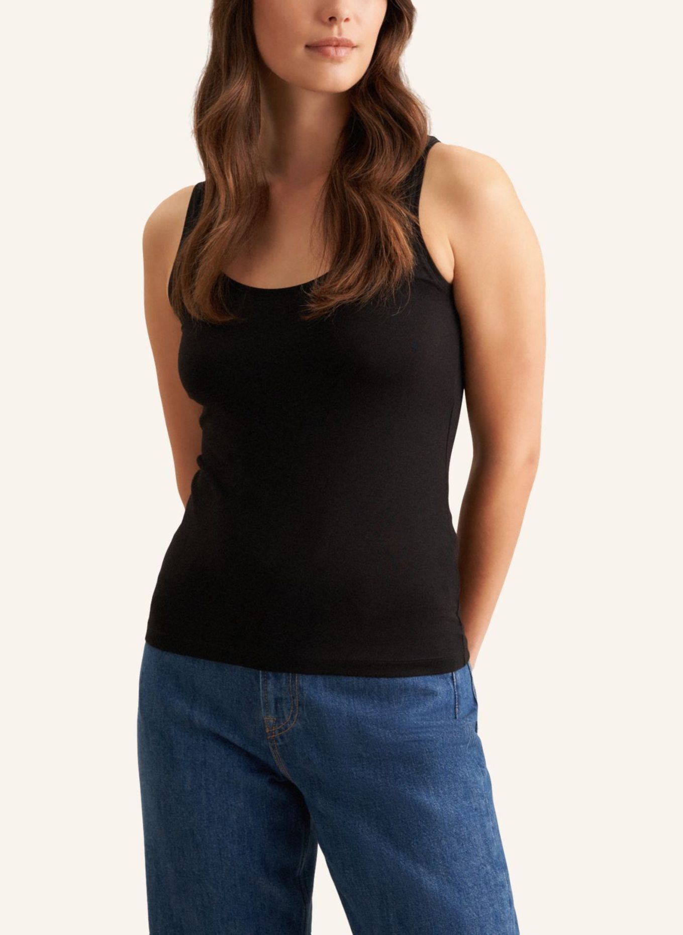 seidensticker Top, Tanktop, T-Shirt: SCHWARZ