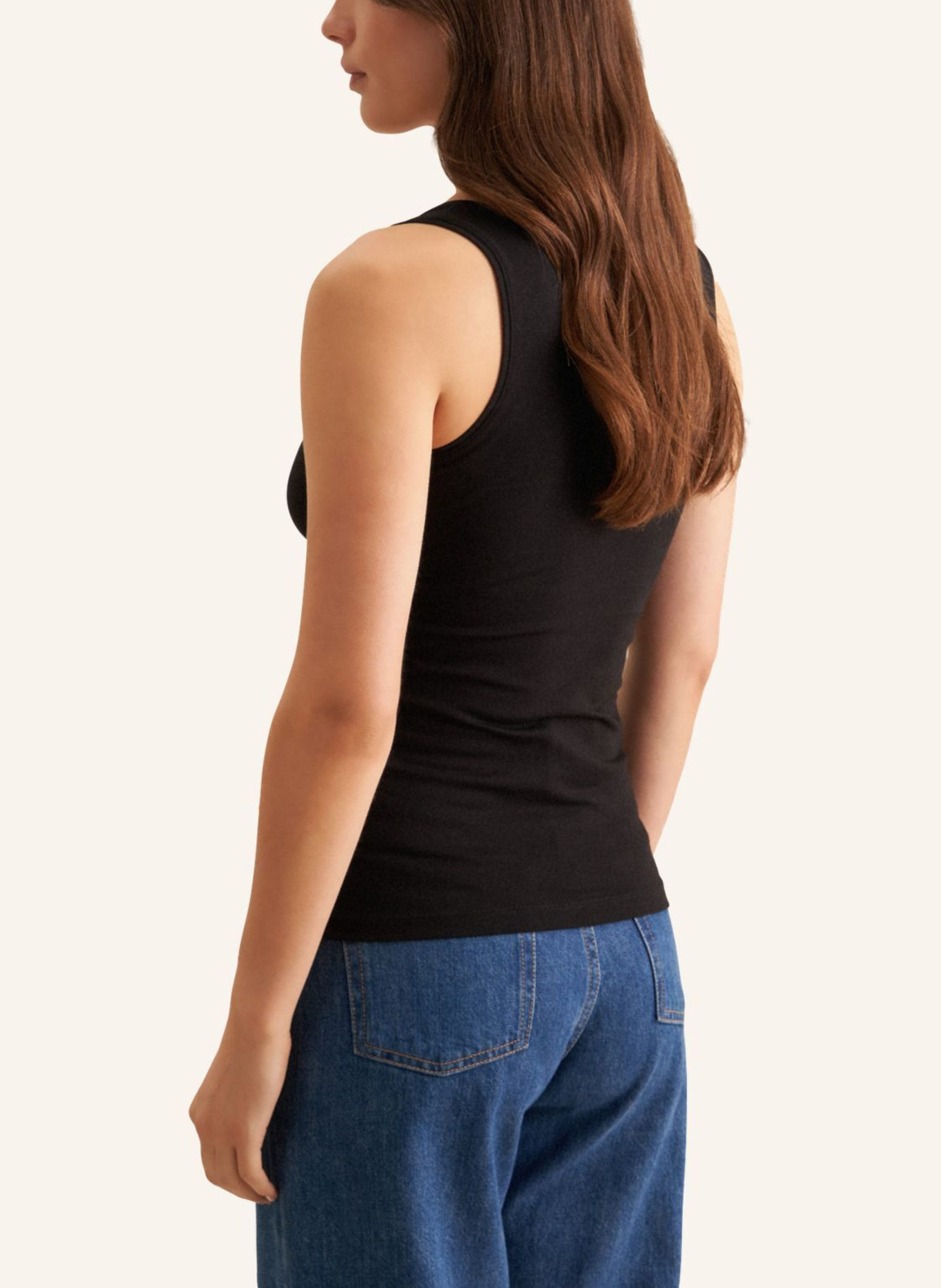 seidensticker Top, Tanktop, T-Shirt: SCHWARZ