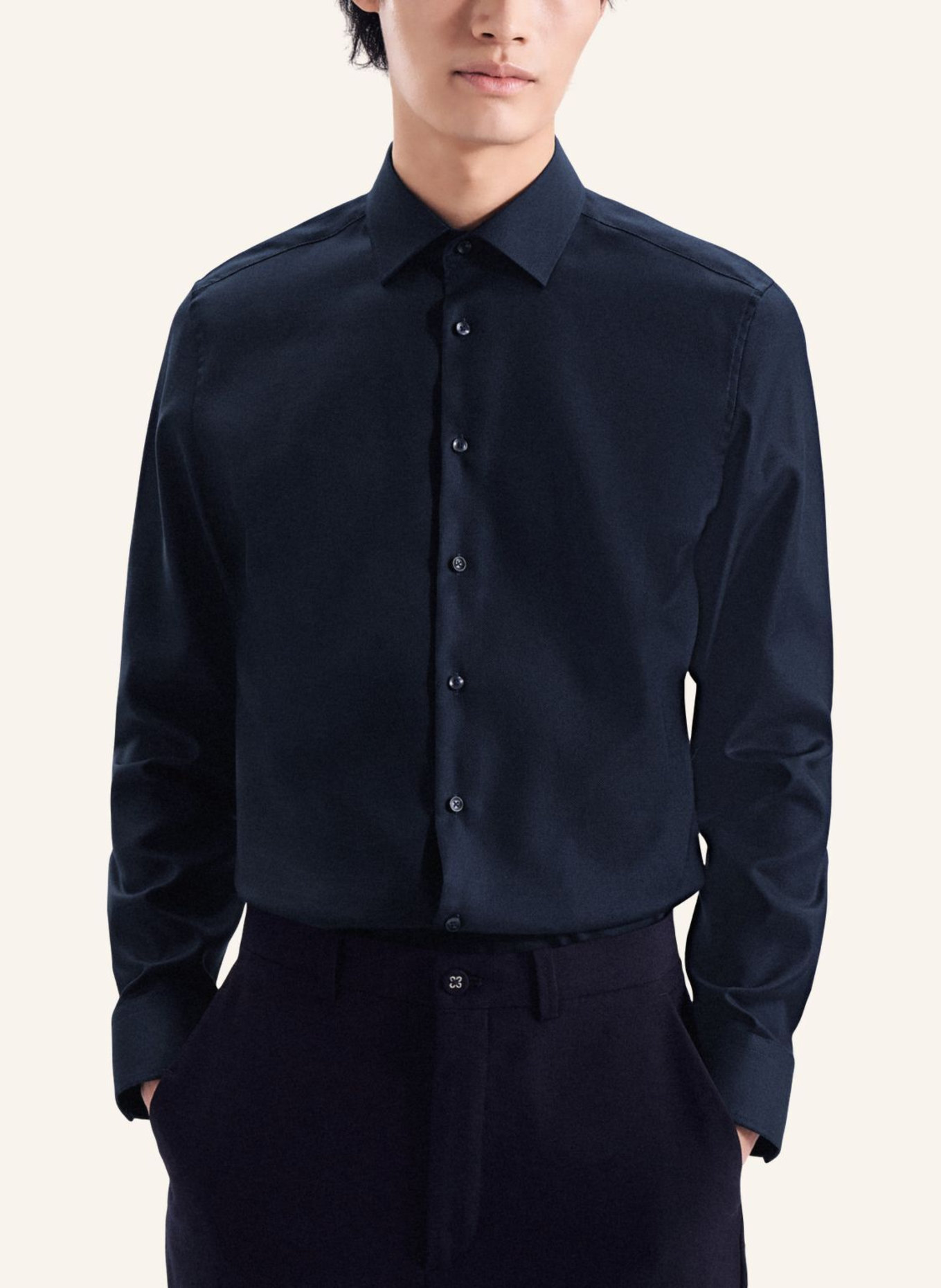 seidensticker , Business Hemd Slim Fit: DUNKELBLAU