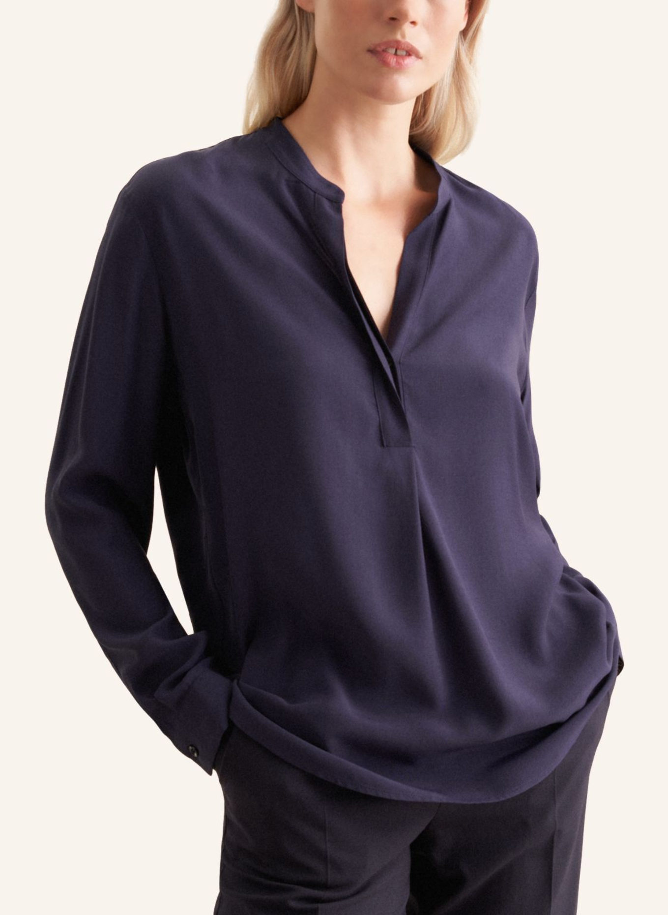 seidensticker Tunika, Stehkragenbluse: DUNKELBLAU