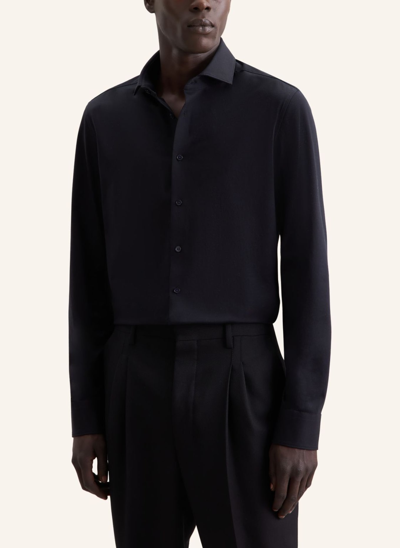 seidensticker Jerseyhemd Slim Fit: SCHWARZ