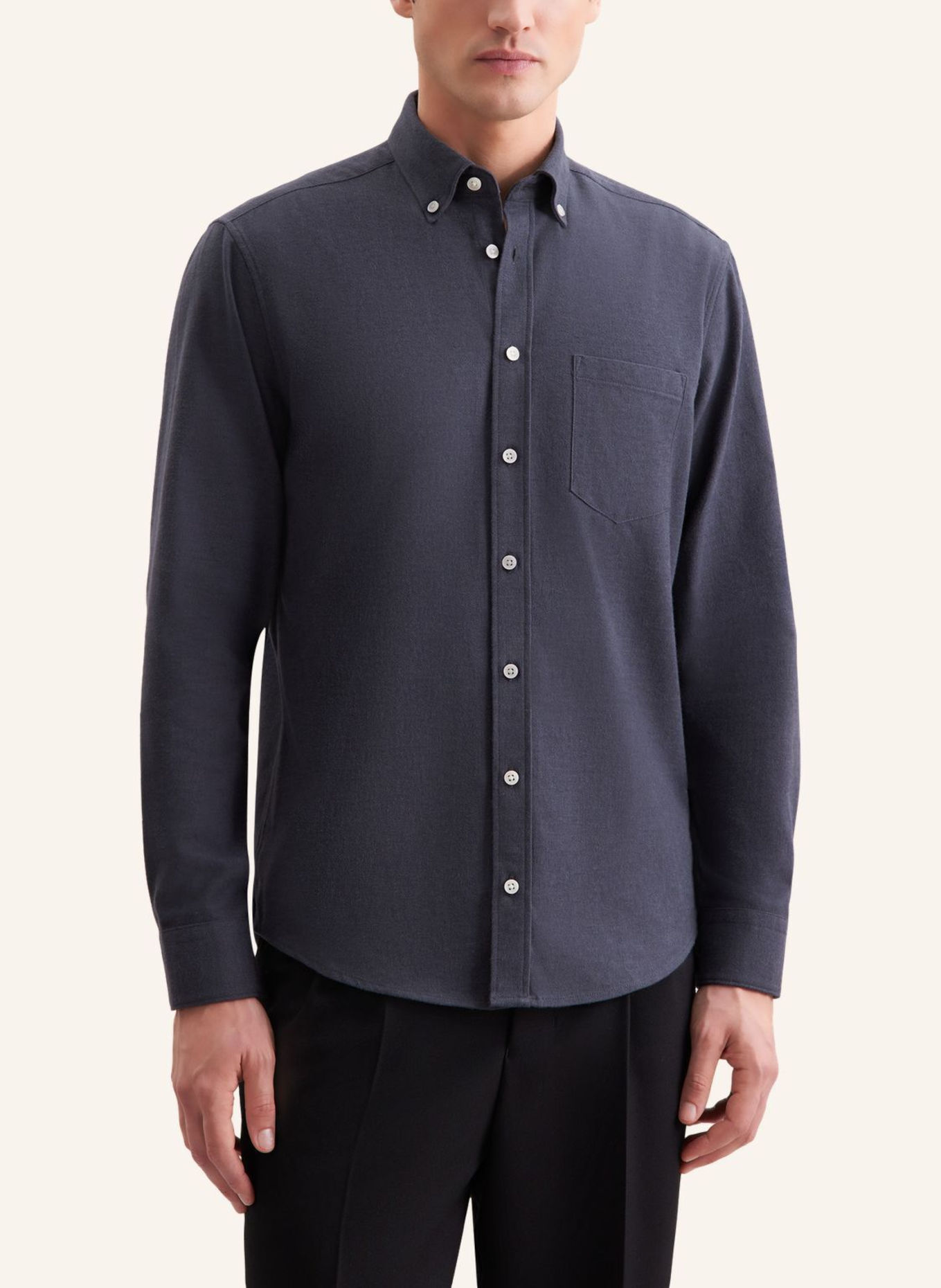 seidensticker Flanellhemd Regular Fit: GRAU