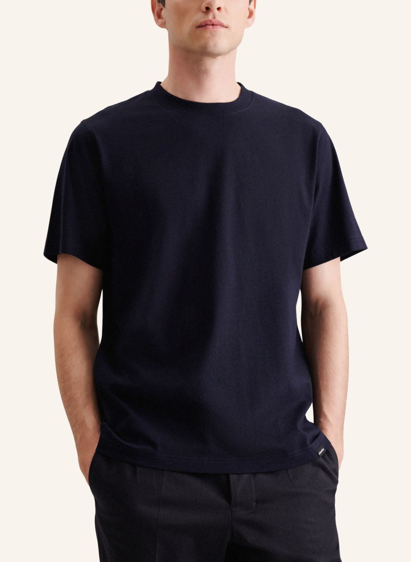 seidensticker T-Shirt Regular Fit: DUNKELBLAU