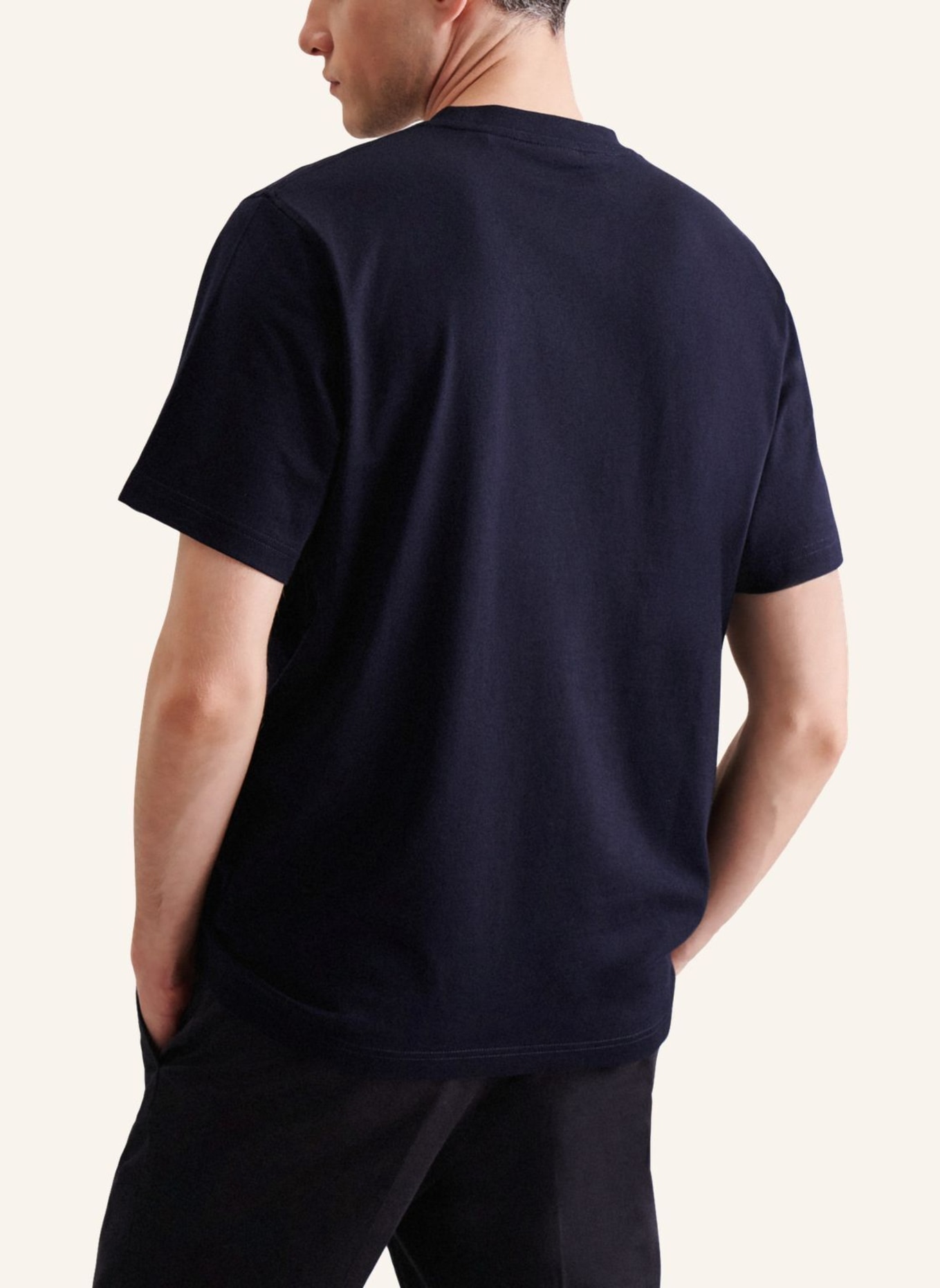 seidensticker T-Shirt Regular Fit: DUNKELBLAU