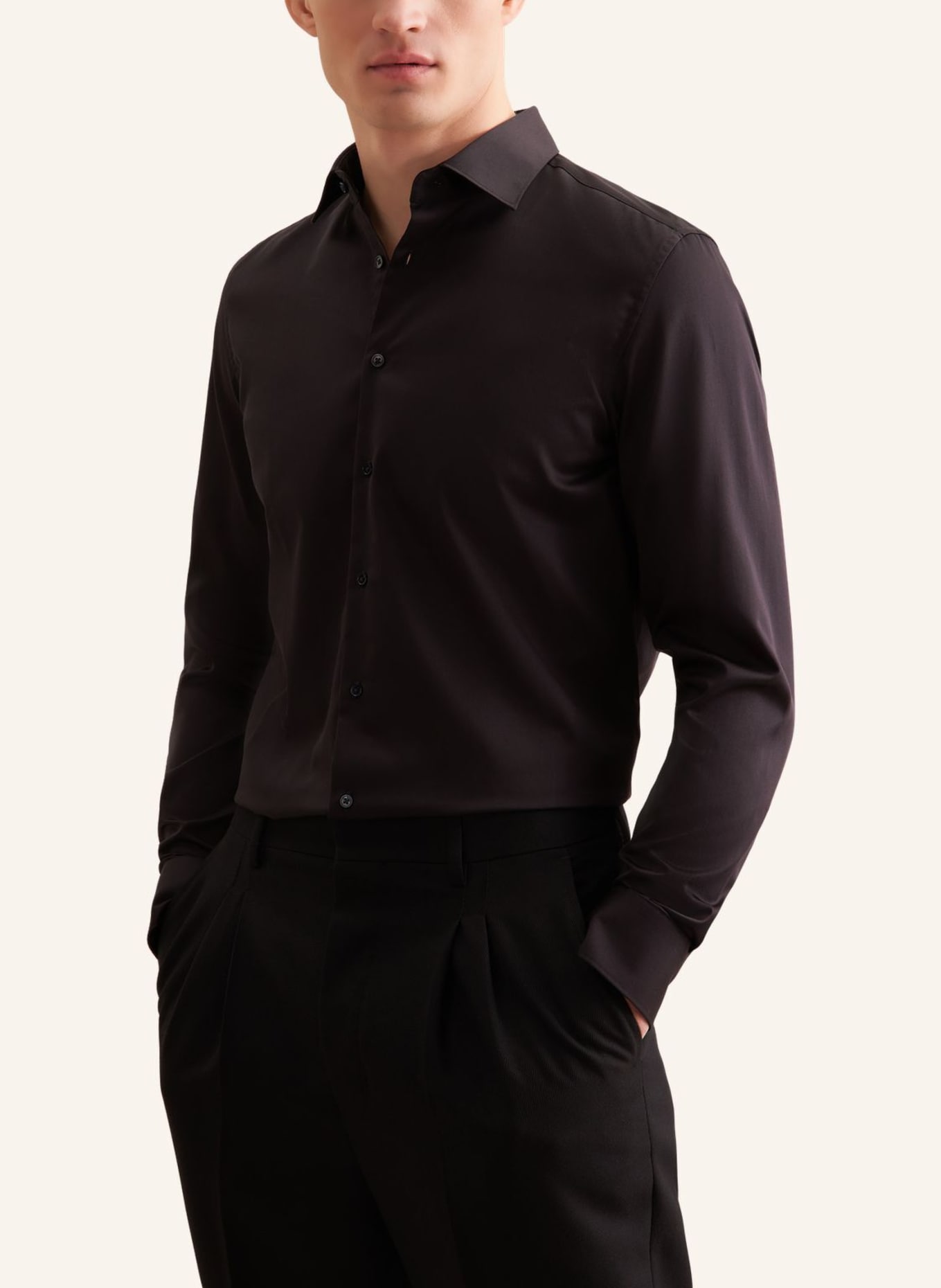 seidensticker Business Hemd Slim Fit: SCHWARZ