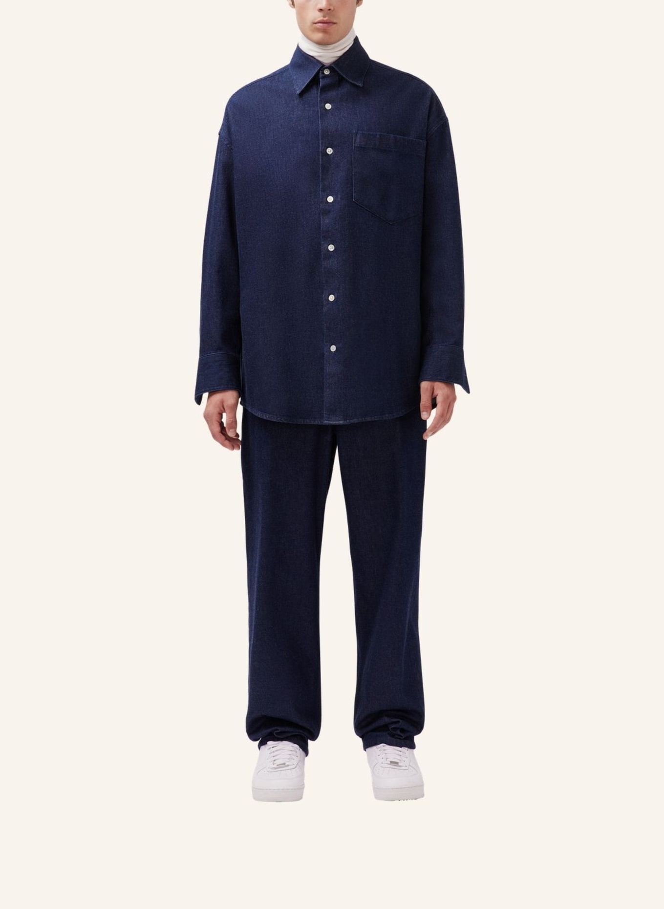 studio seidensticker Unisex Hemd Oversized: DUNKELBLAU