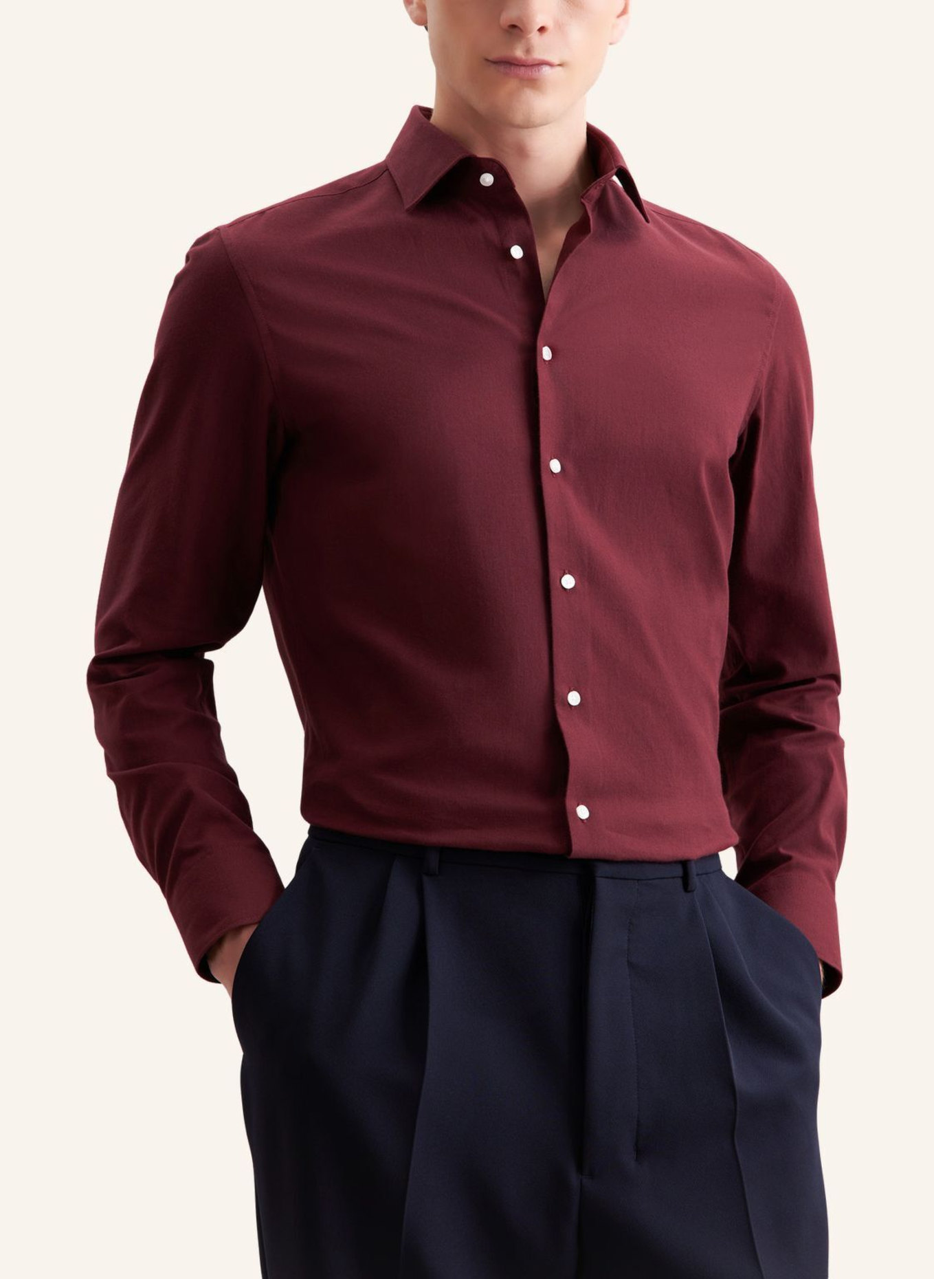 seidensticker Flanellhemd Slim Fit: ROT