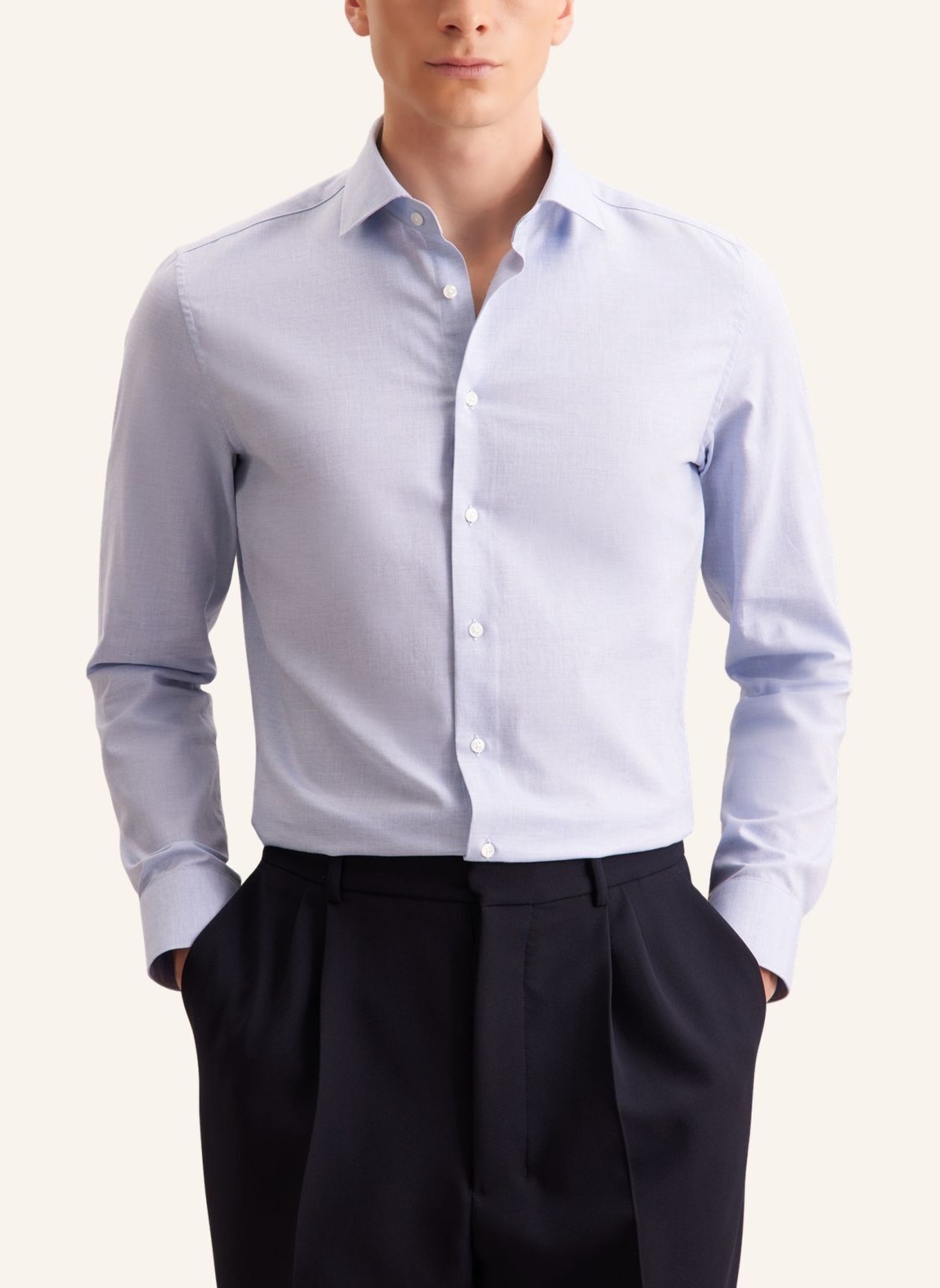 seidensticker Flanellhemd Shaped Fit: BLAU