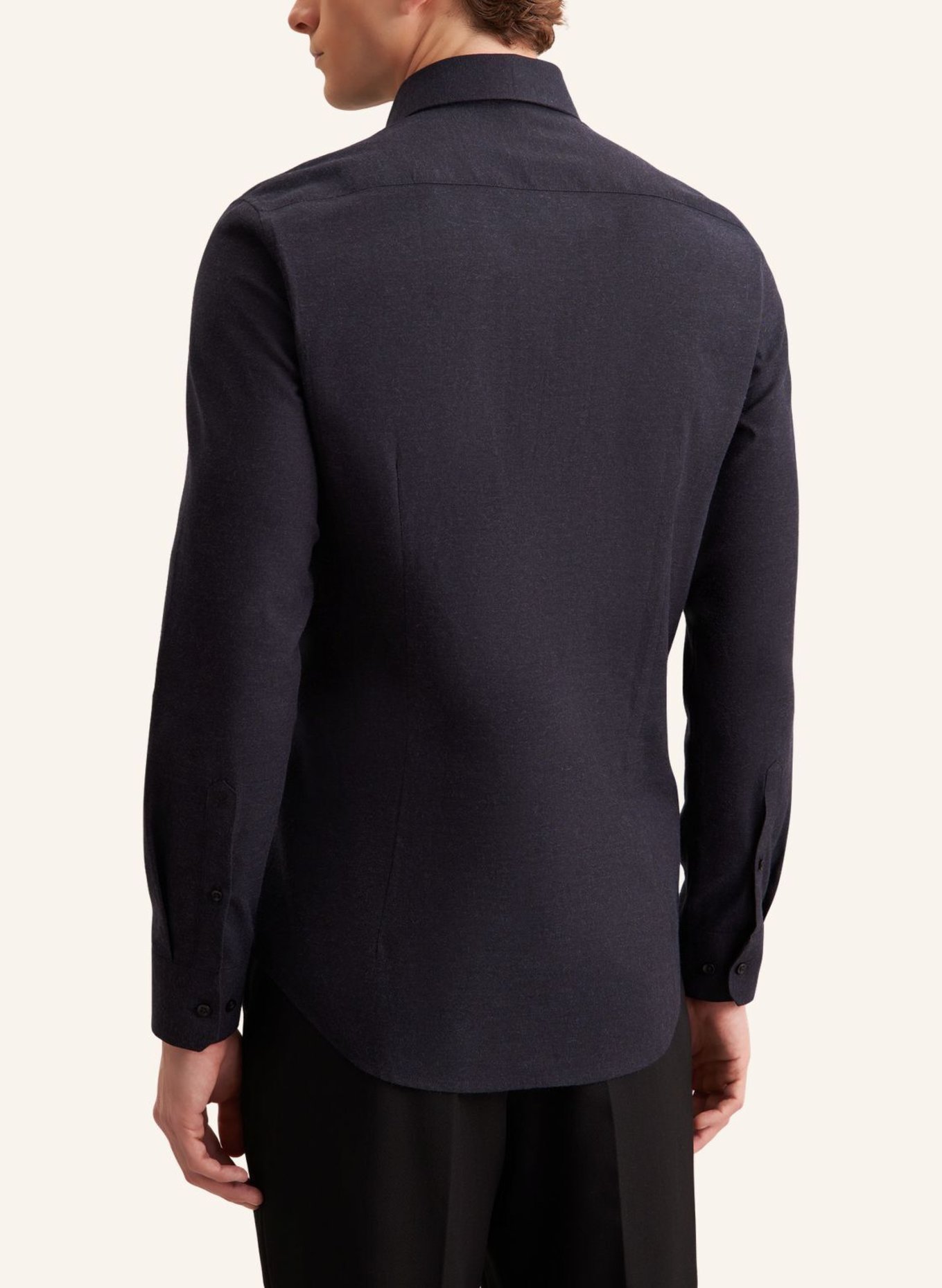 seidensticker Flanellhemd Shaped Fit: DUNKELBLAU