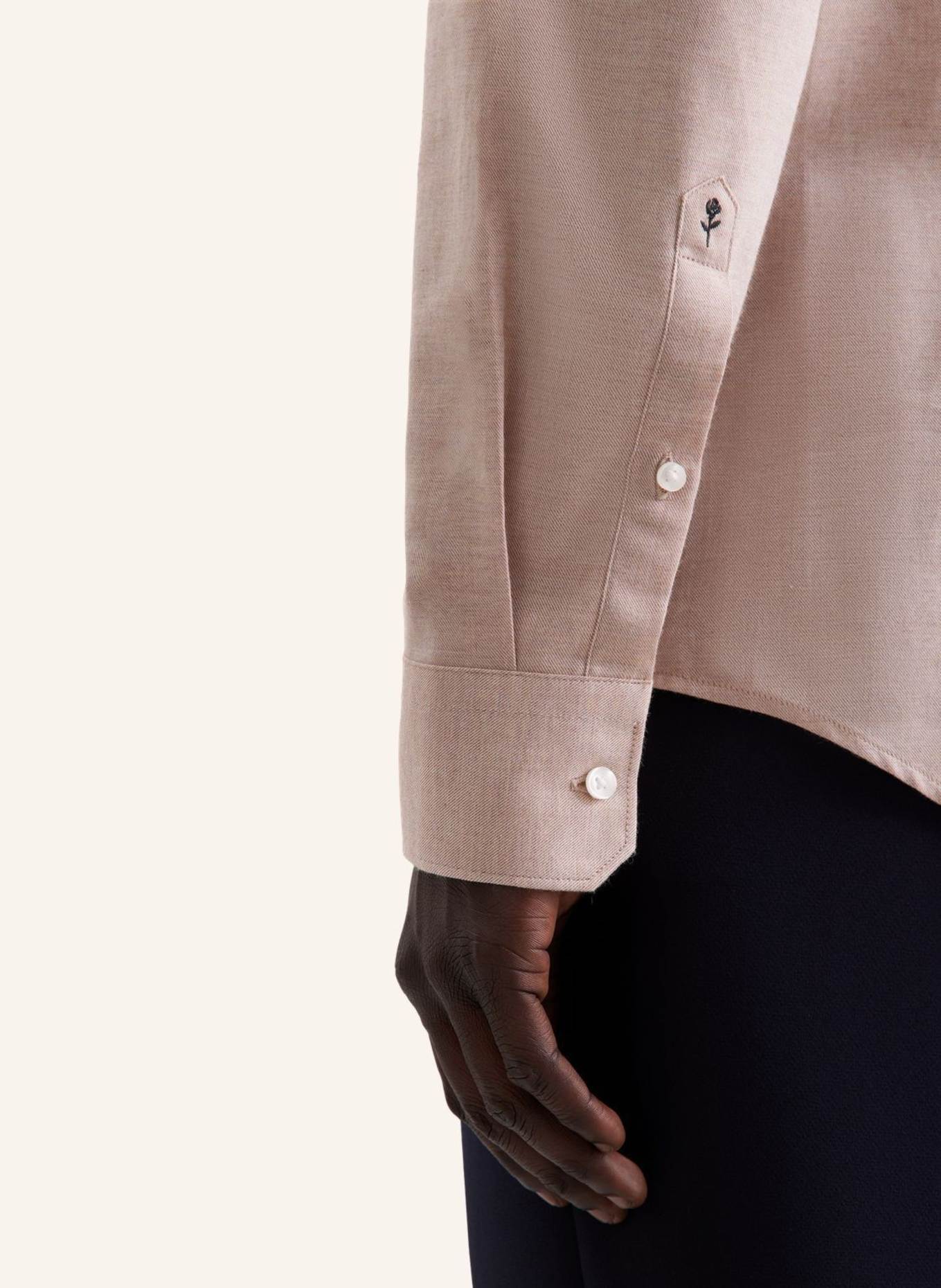 seidensticker Flanellhemd Shaped Fit: BEIGE