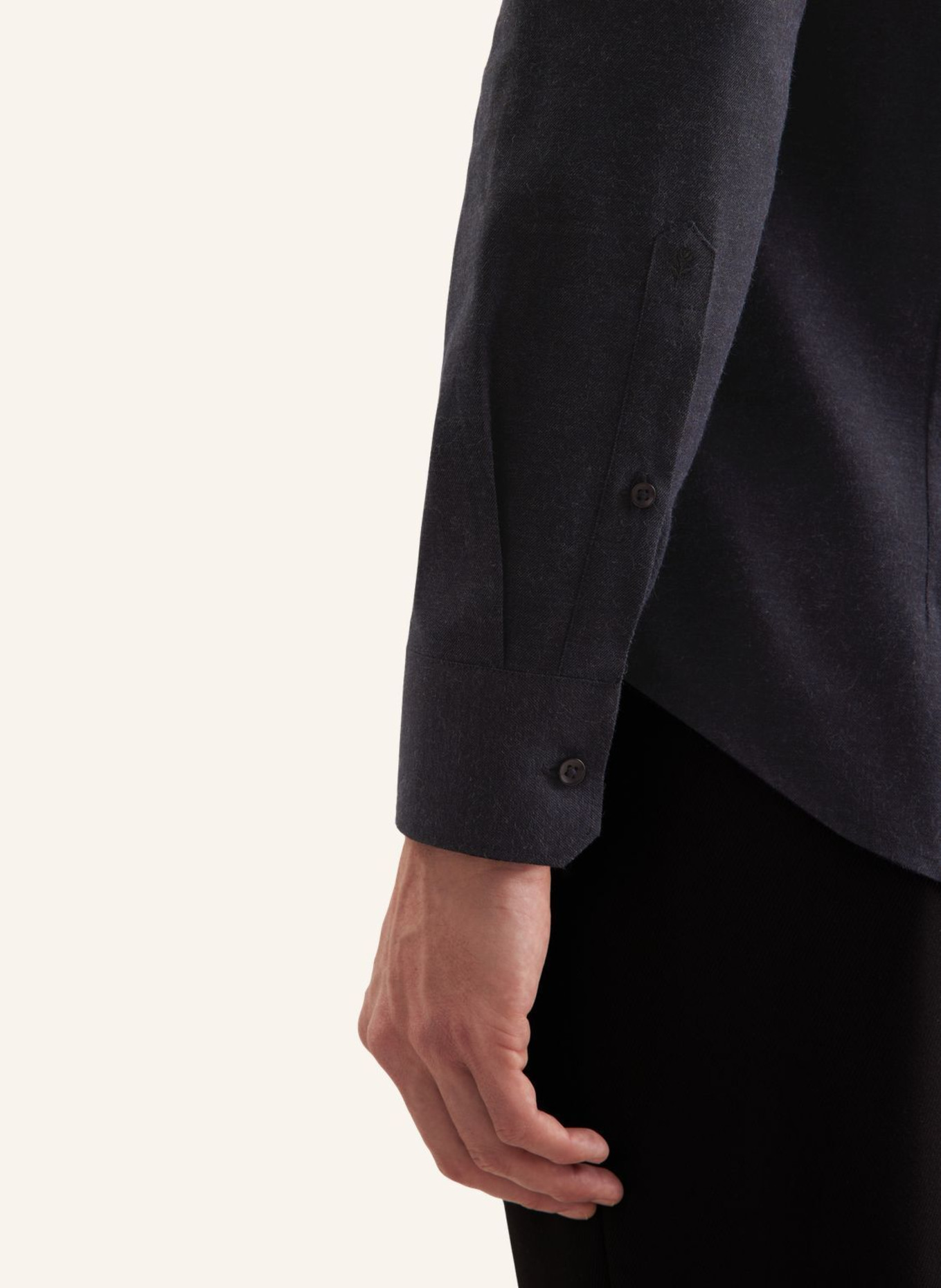 seidensticker Flanellhemd Shaped Fit: DUNKELBLAU