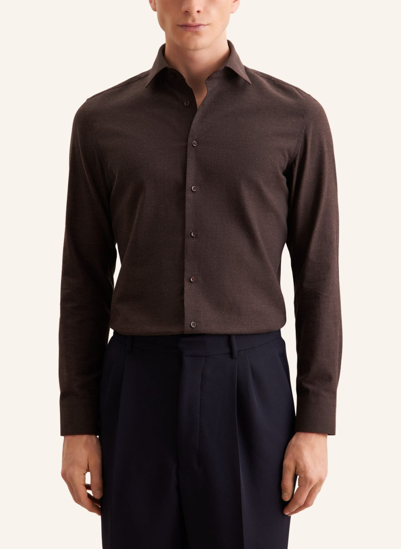 seidensticker Flanellhemd Slim Fit: BRAUN