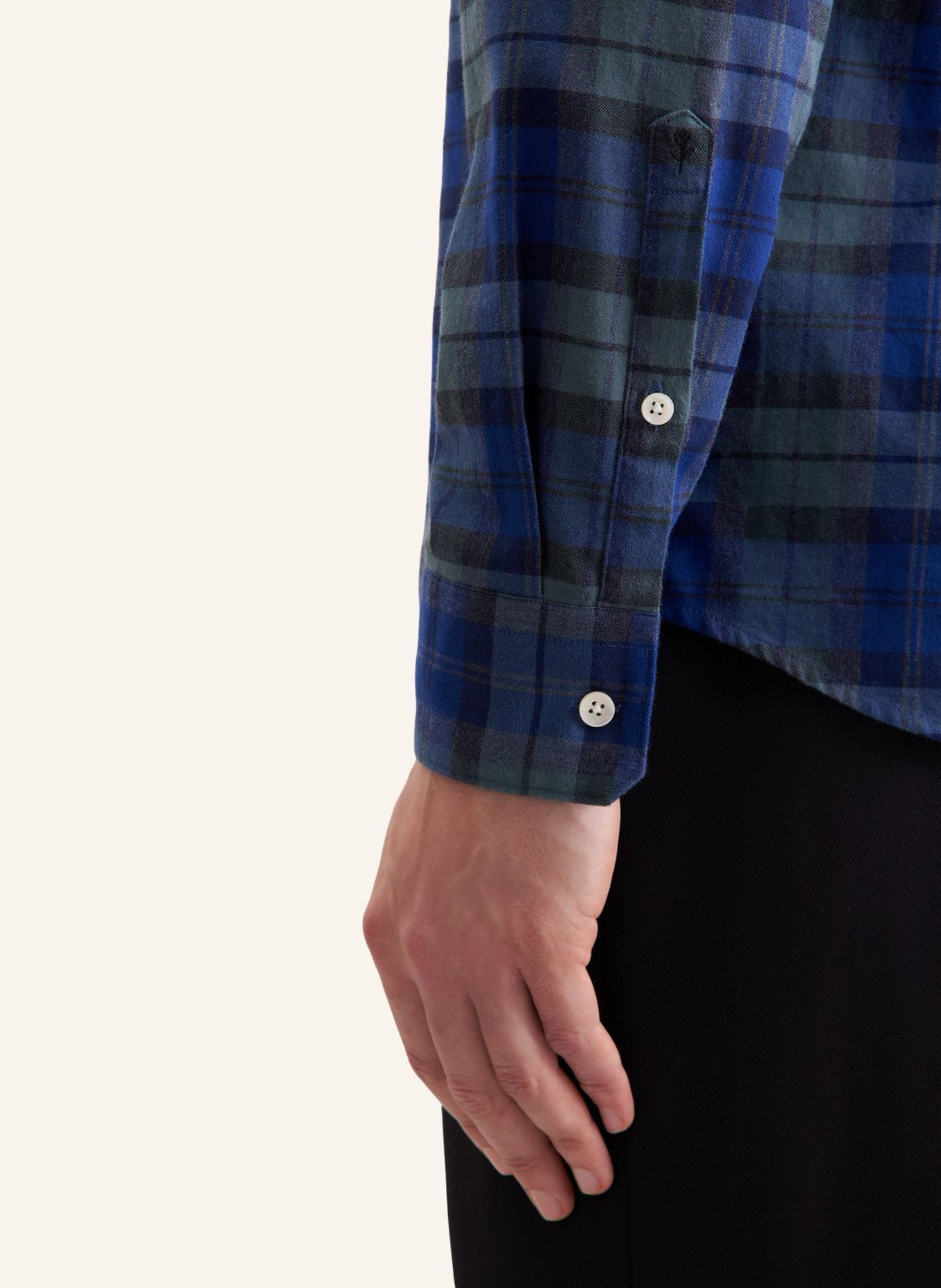 seidensticker Flanellhemd Regular Fit: DUNKELBLAU