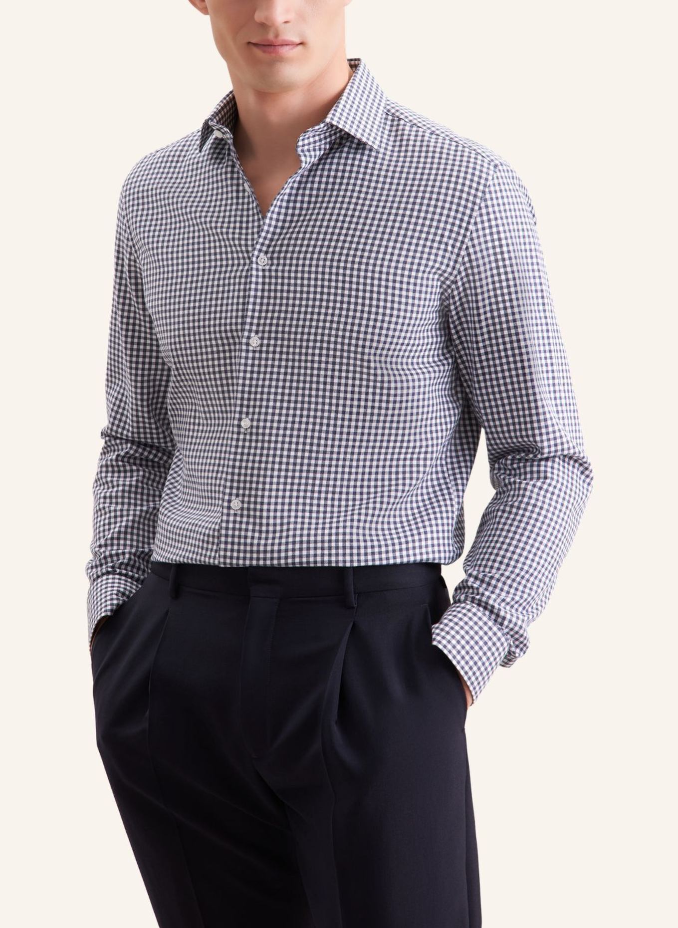 seidensticker Flanellhemd Slim Fit: DUNKELBLAU