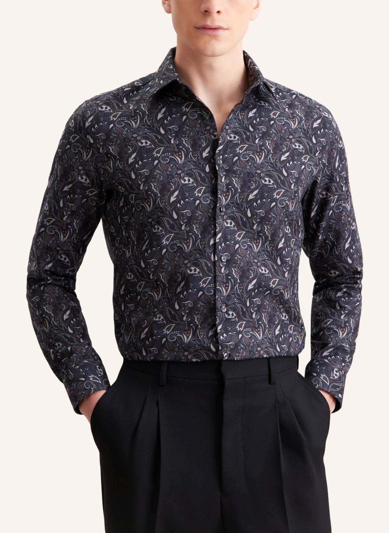 seidensticker Flanellhemd Slim Fit: GRAU