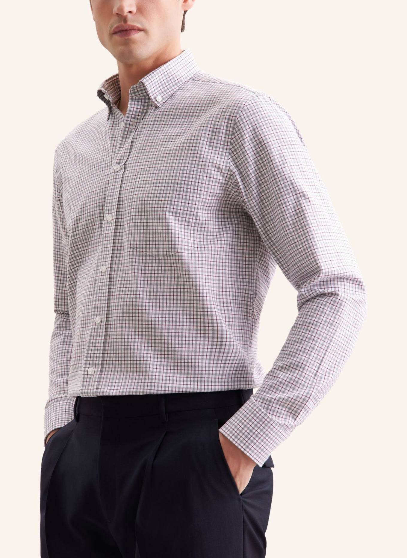 seidensticker Flanellhemd Regular Fit: GRAU