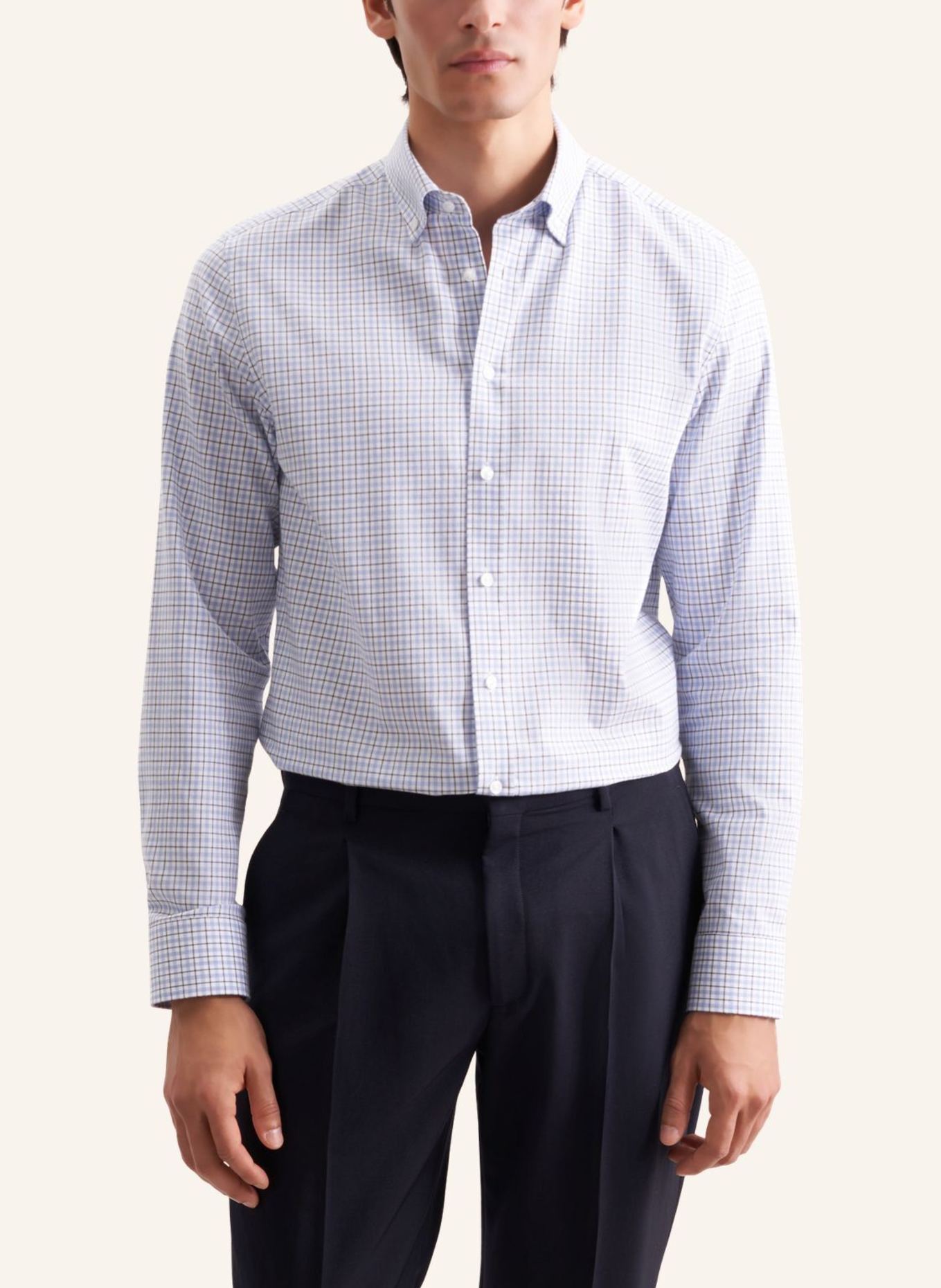 seidensticker Flanellhemd Shaped Fit: BLAU