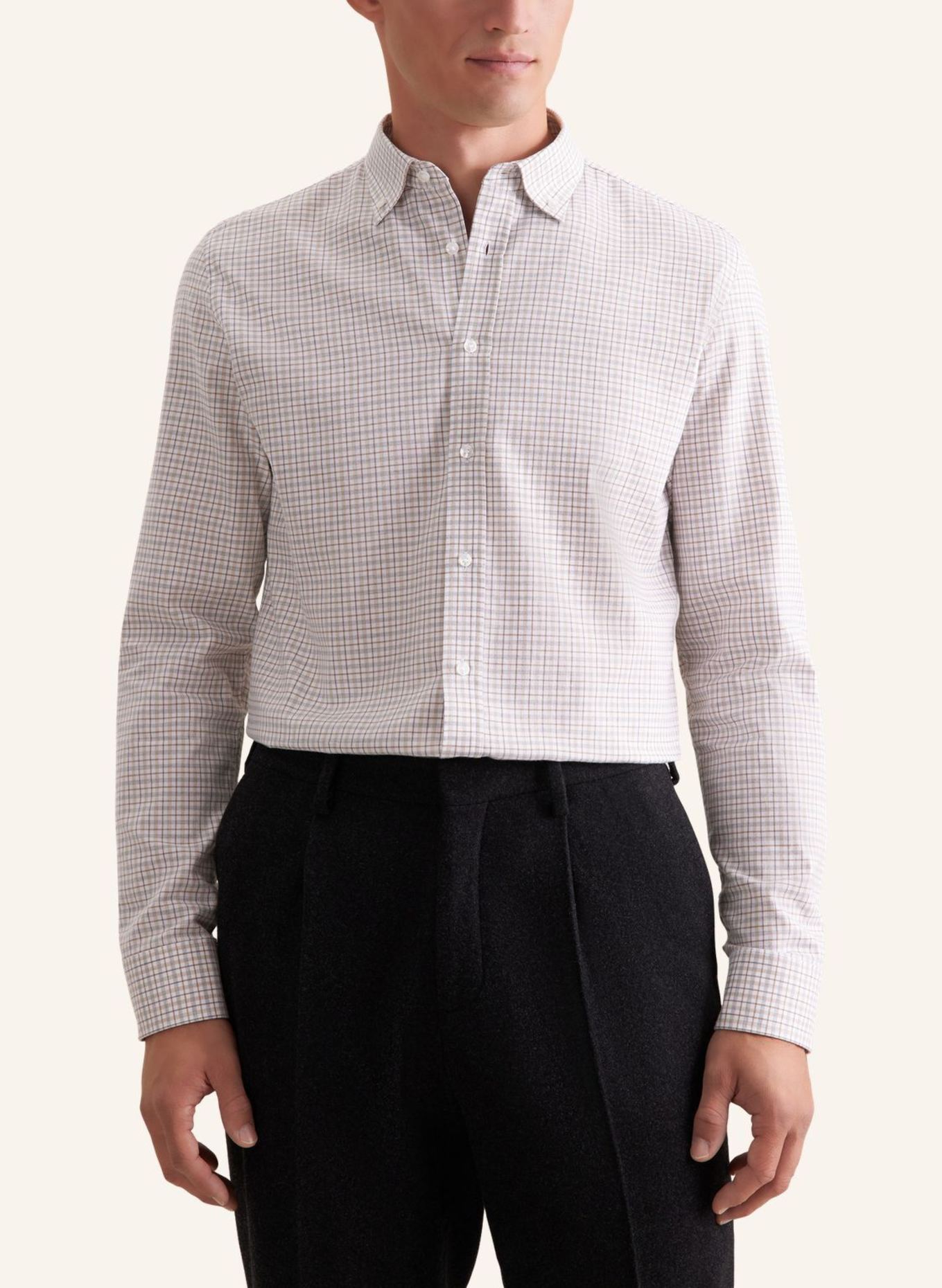 seidensticker Flanellhemd Slim Fit: BEIGE