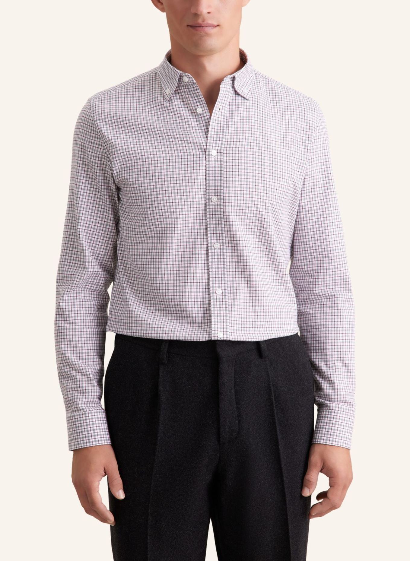 seidensticker Flanellhemd Slim Fit: GRAU