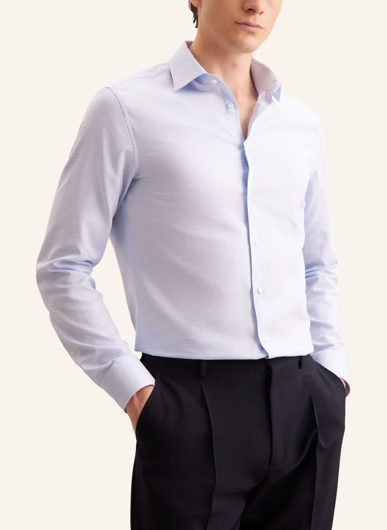 seidensticker Flanellhemd Shaped Fit: BLAU