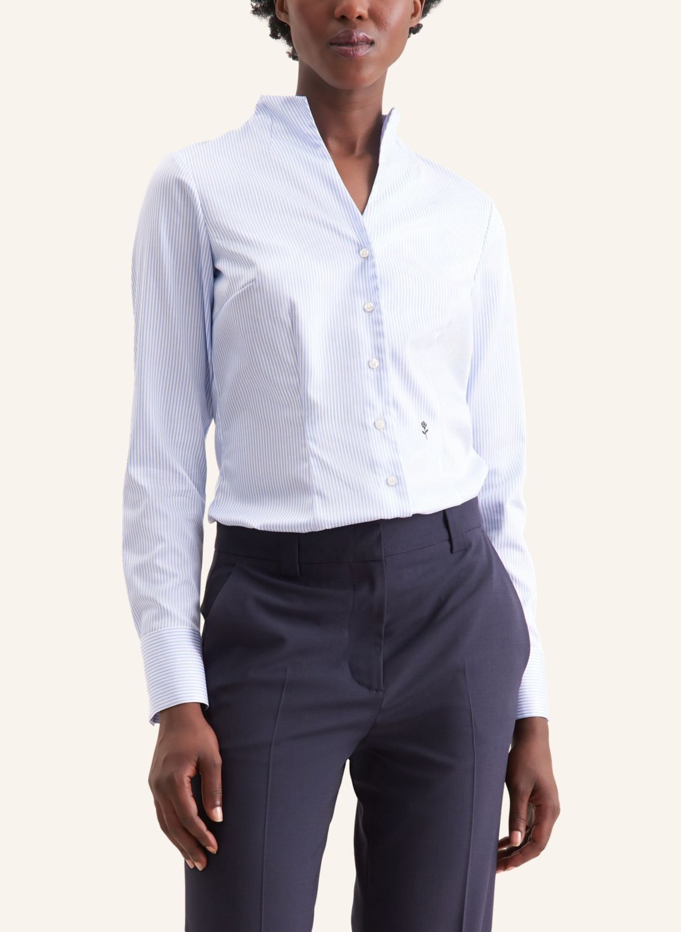 seidensticker Kelchkragenbluse: HELLBLAU