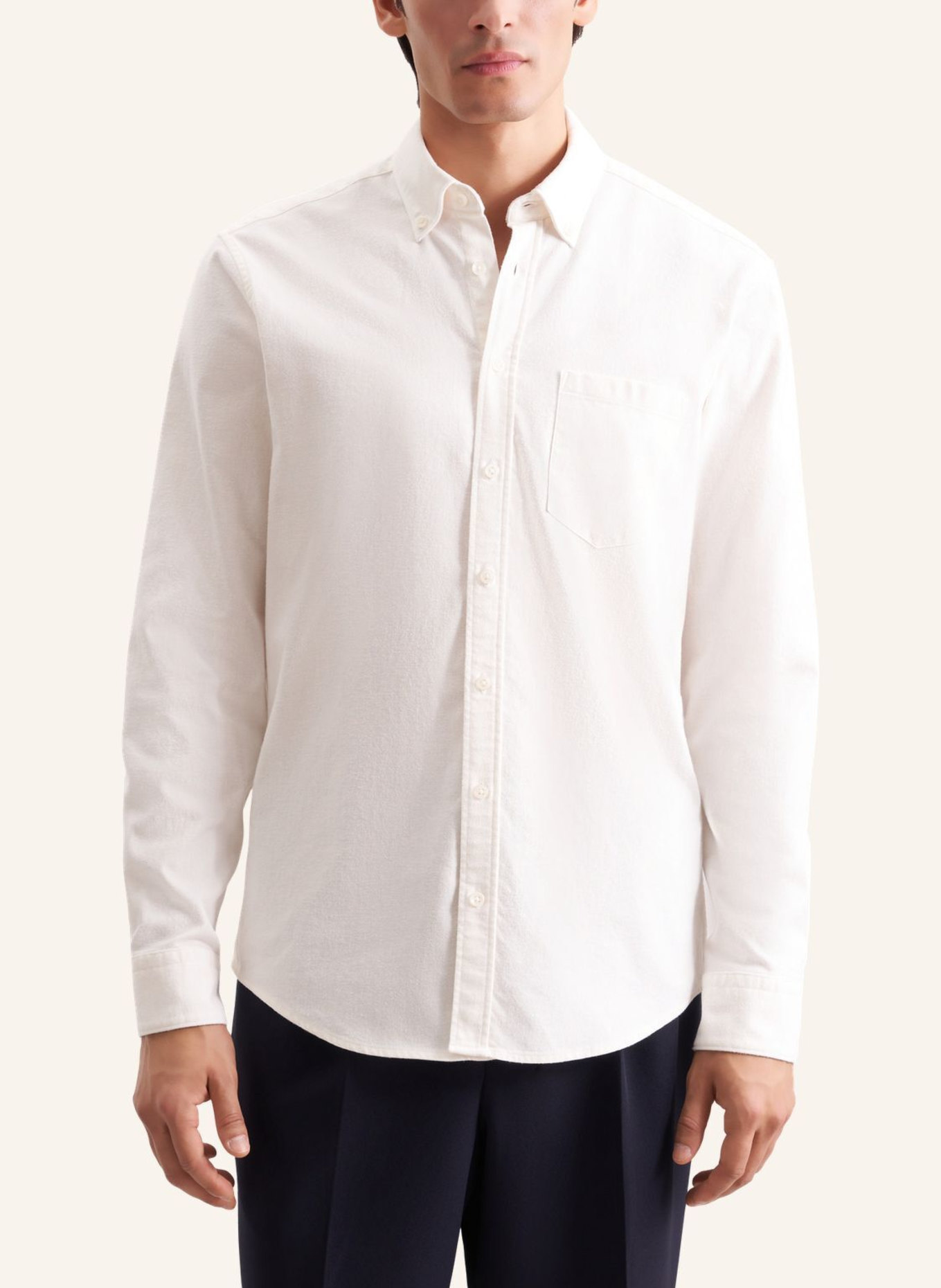 seidensticker Flanellhemd Regular Fit: ECRU